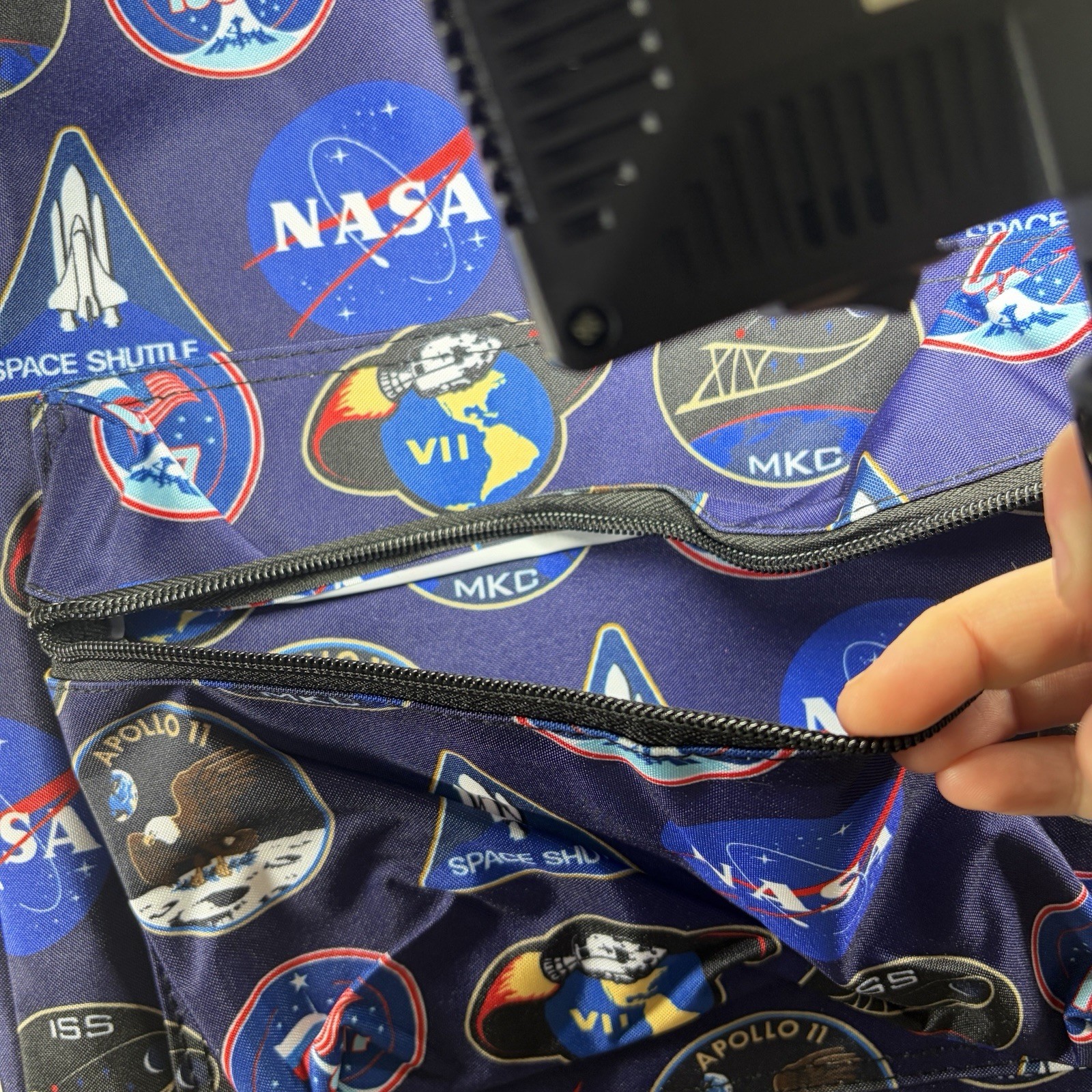 NASA Graphic Backpack Navy Blue All Over Print Space Mission Bookbag