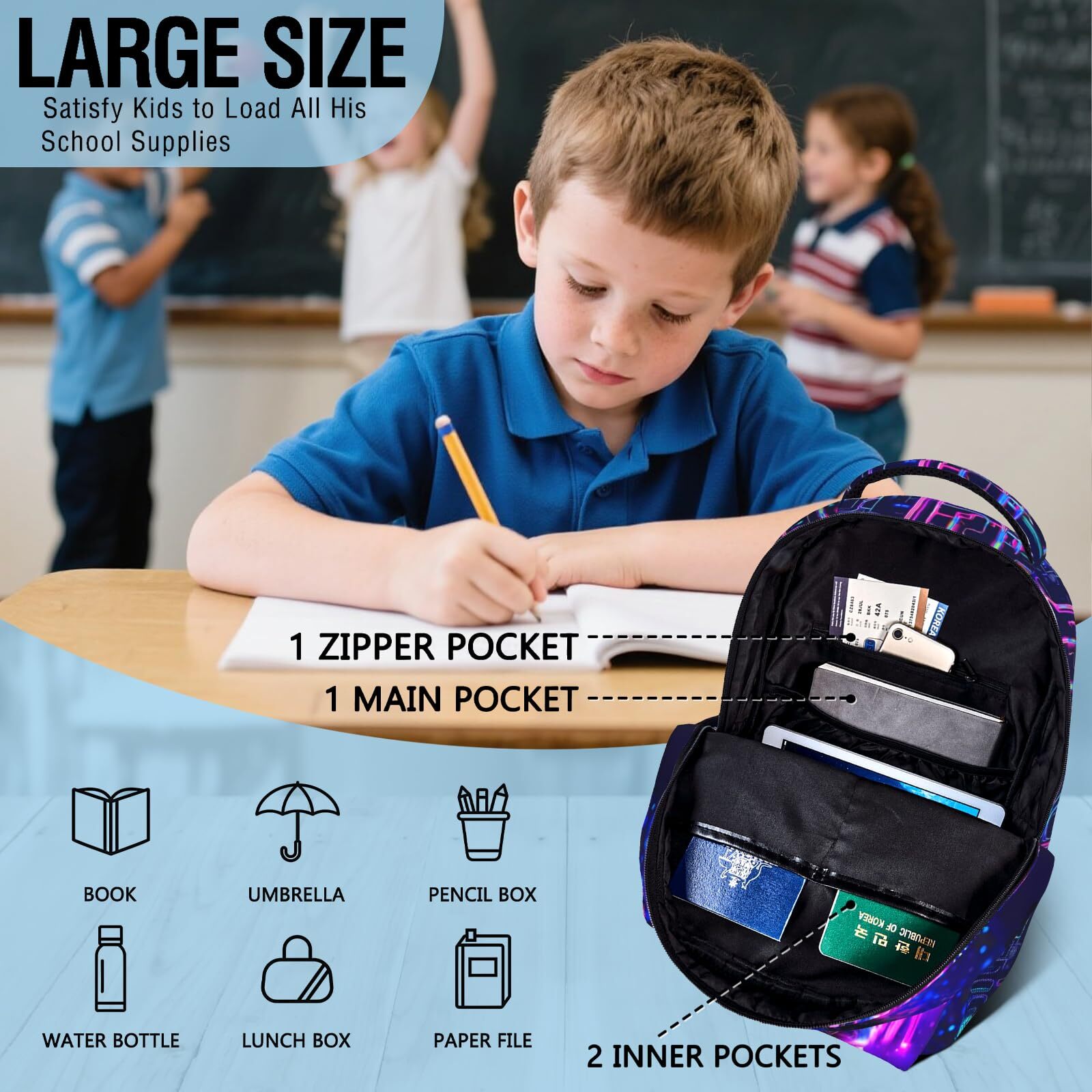 Backpack for Boys Game Boys School Backpack for Kids Children Teens Elementar…