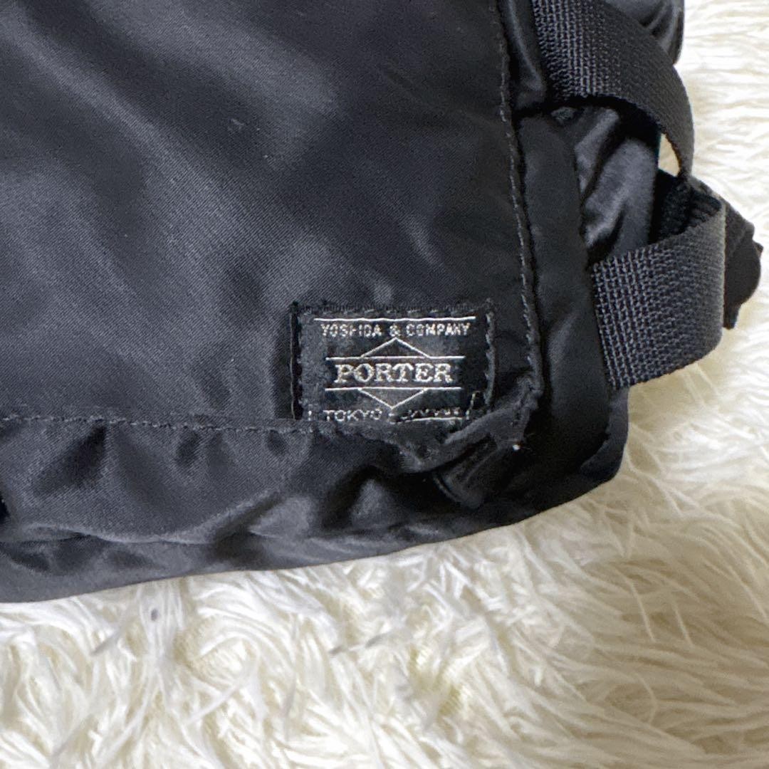 Authentic Porter Yoshida Kaban TANKER 2-Way Shoulder Bag Black Nylon 16cm x 27cm