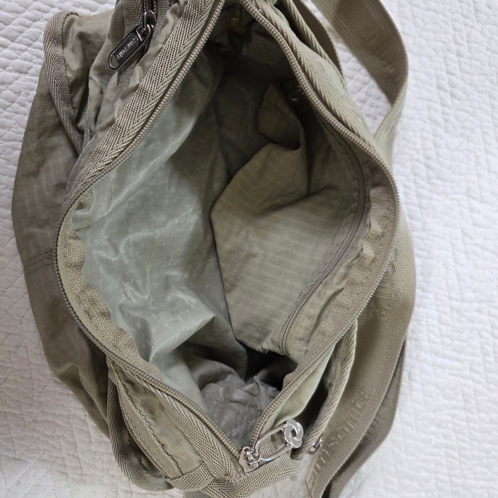 Samsonite Khaki Ripstop Nylon Messenger Bag Crossbody Travel Utility Tactical