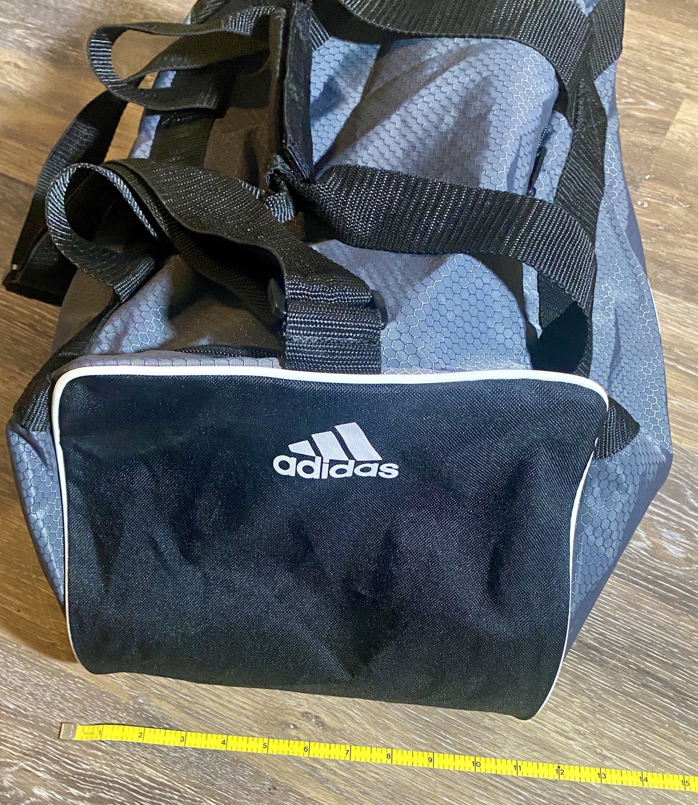 Adidas Diablo II Solid Small 18” Gym Bag Locker Wonder Silver Grey Hex Pattern