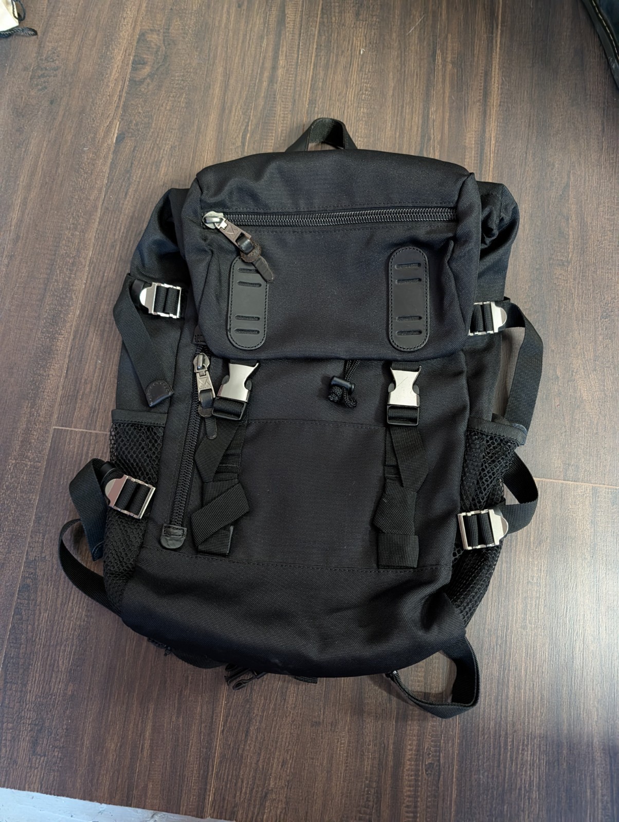 MAKAVELIC TOKYO Black Flap Snap Urban Techwear Black Bag Backpack