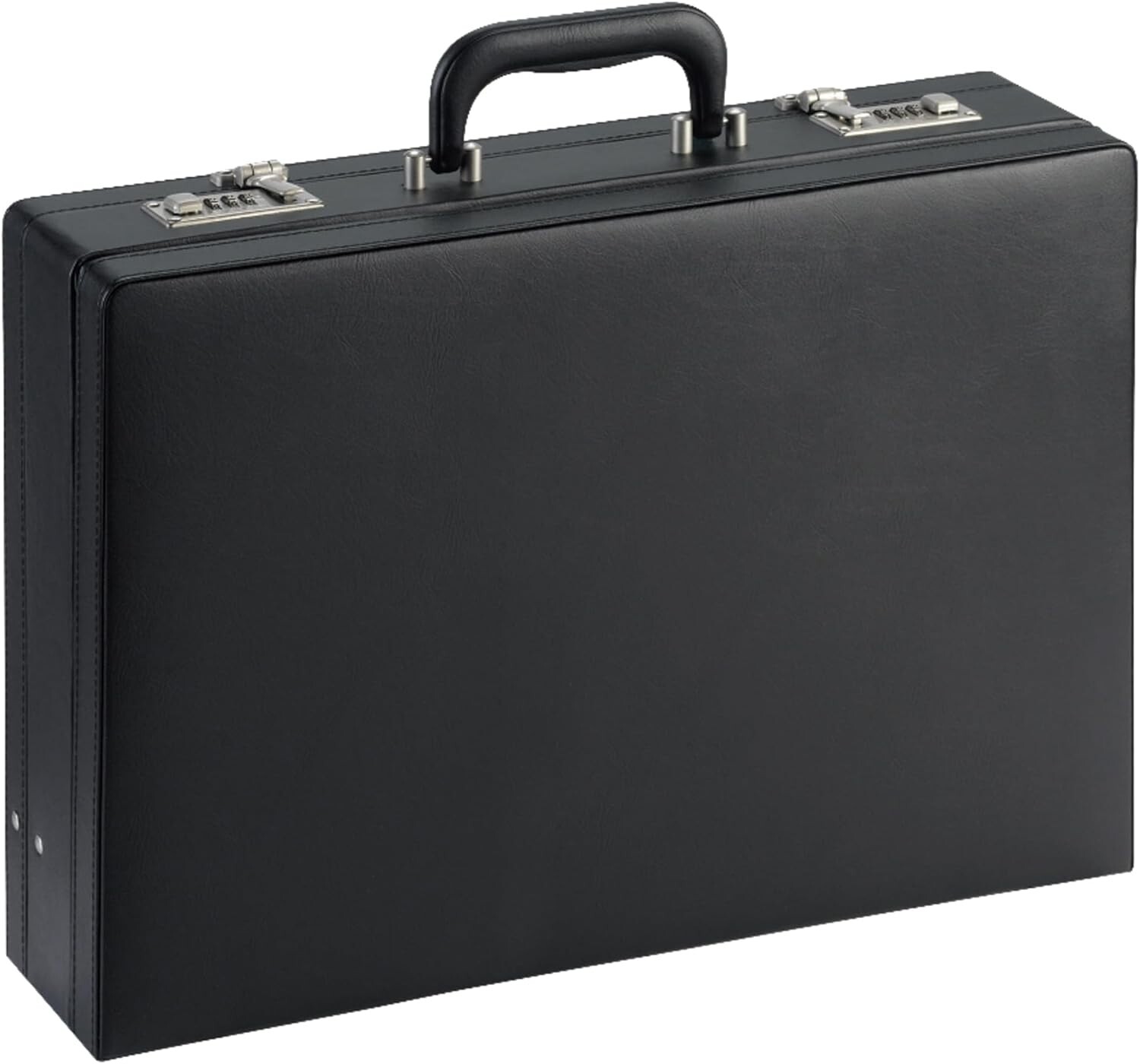 New Mens Briefcase Carrying Case Black Vinyl Combination Lock Messenger Business