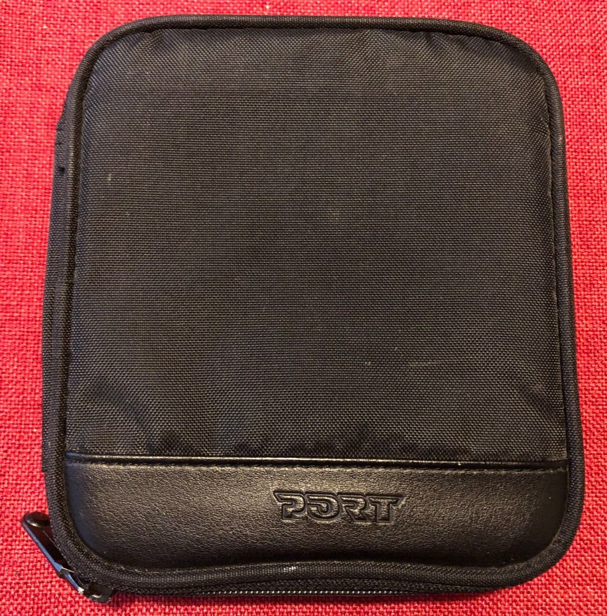 VINTAGE Port Black Zippered Case 6 1/2″ x 6″ x 1 1/2″ RARE