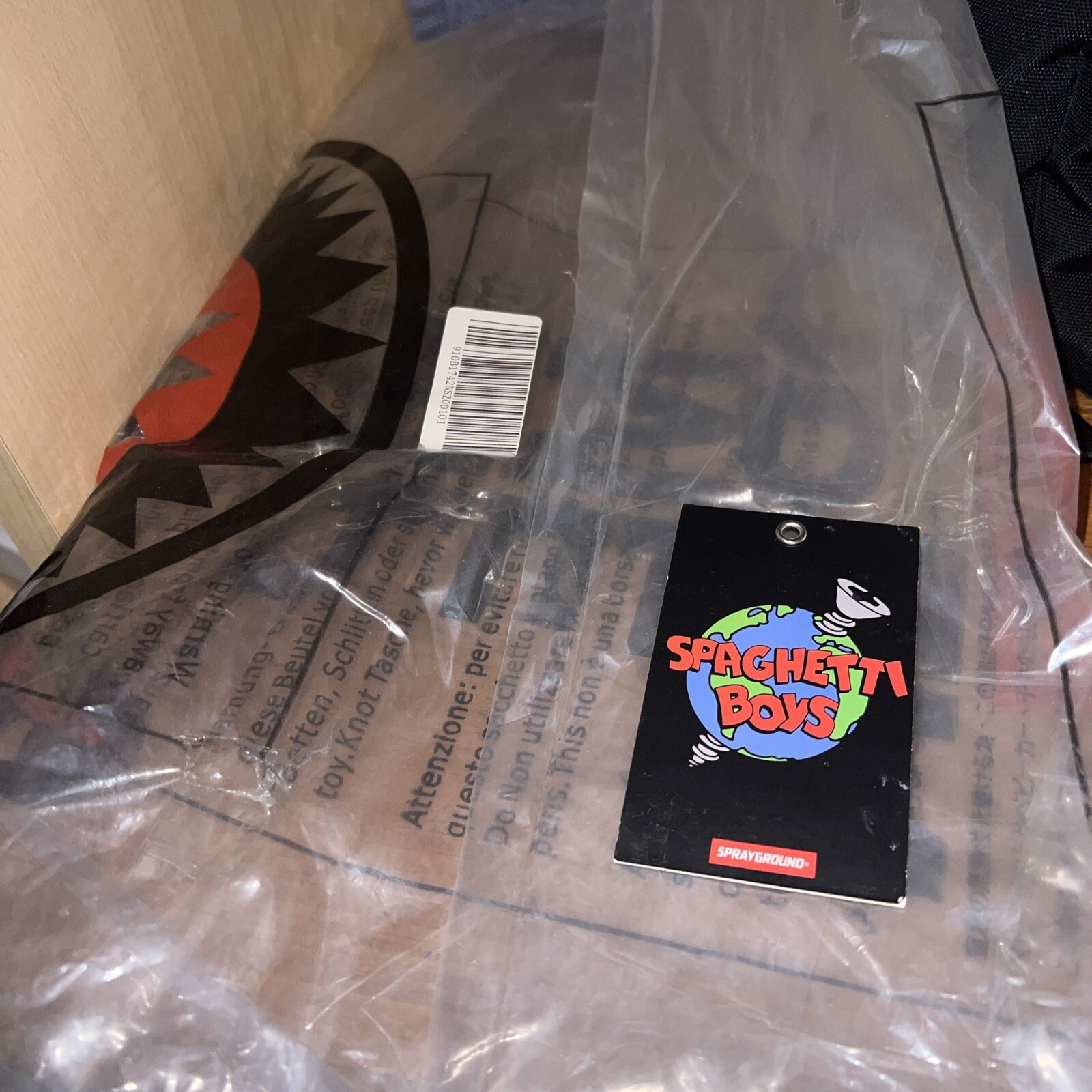 RARE Sprayground Spaghetti Boys Screw The World Backpack And Stickers Read Desc