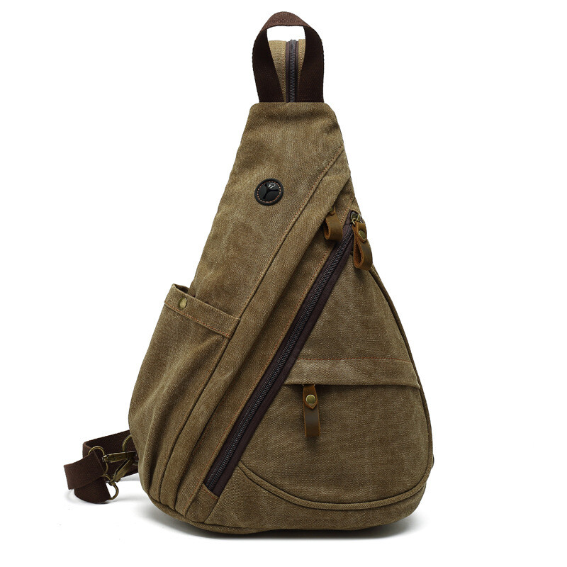 Augur Canvas Crossbody Men Military Shoulder Travel Chest Sling Hiking Bag