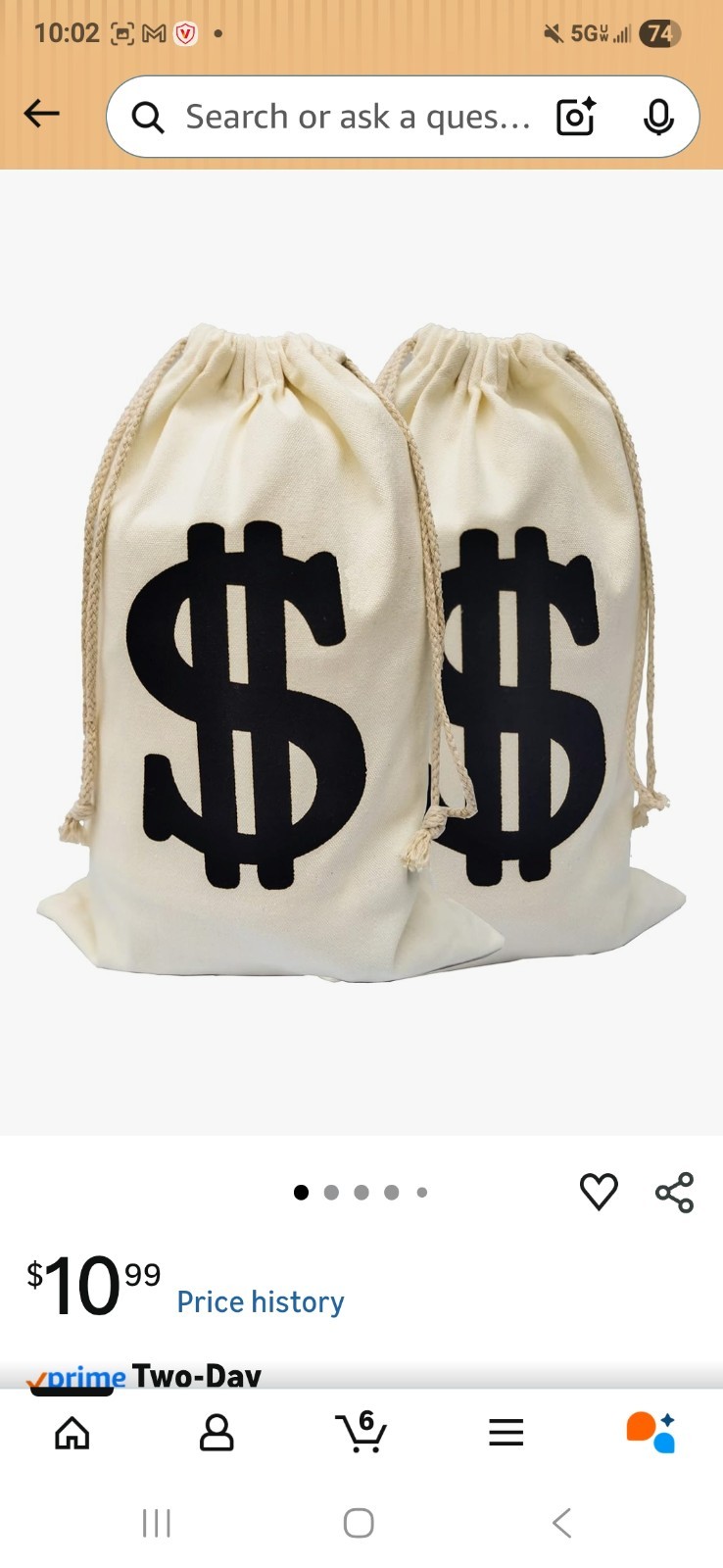 Drawstring Money Bag – 2pk