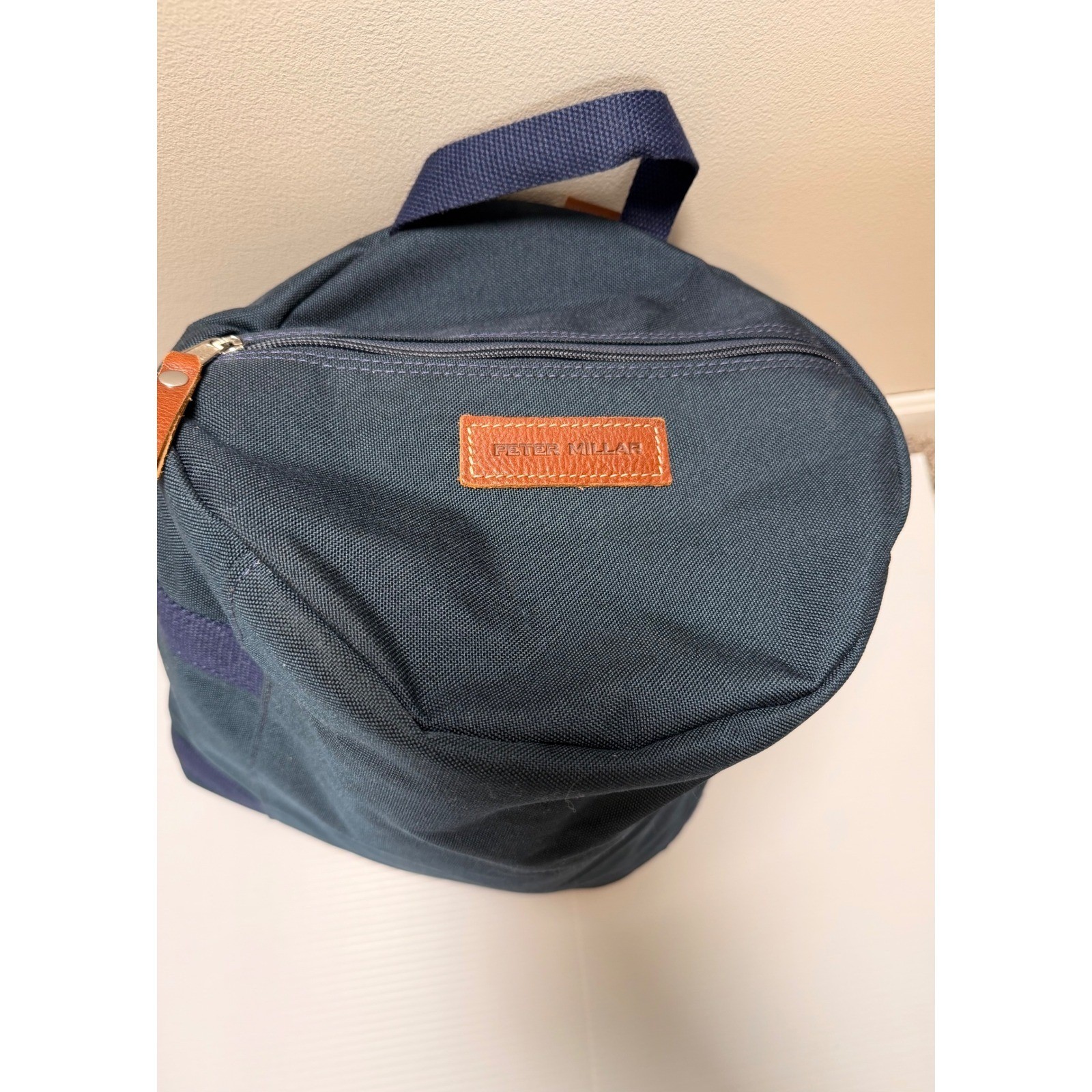 Peter Millar Barstool Classic 2022 Duffle Bag Navy Canvas Leather Trim