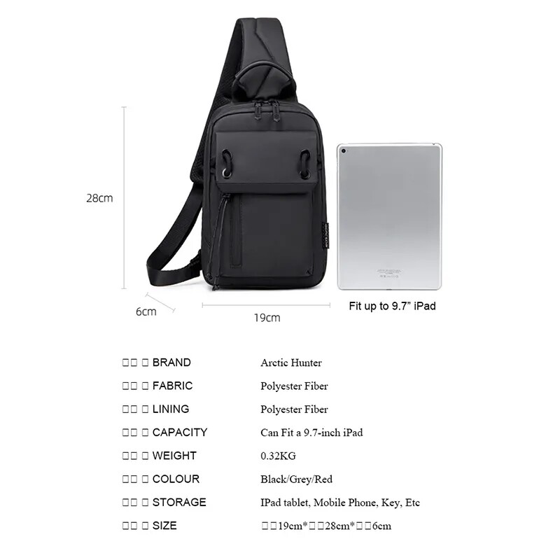 ARCTIC HUNTER Waterproof New Men Shoulder Travel Bag Crossbody Hiking Outdoor