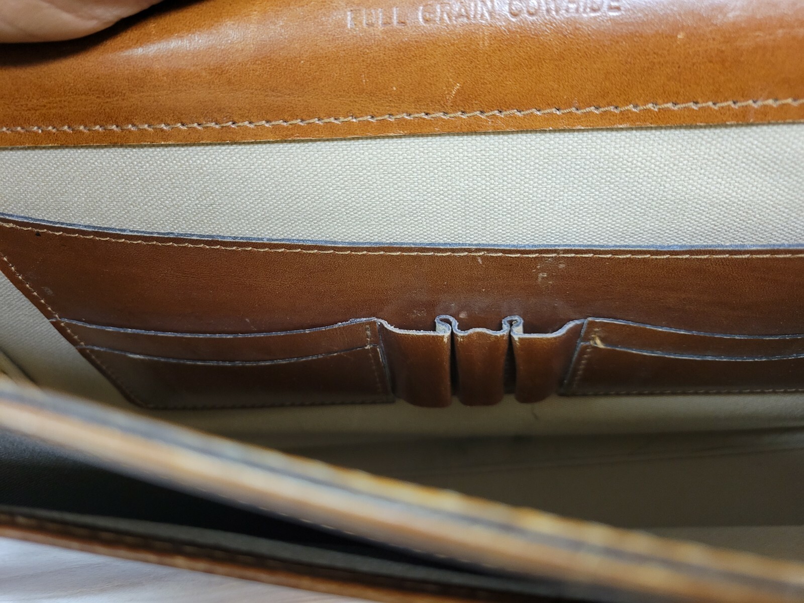 Schlesinger full grain cowhide leather briefcase