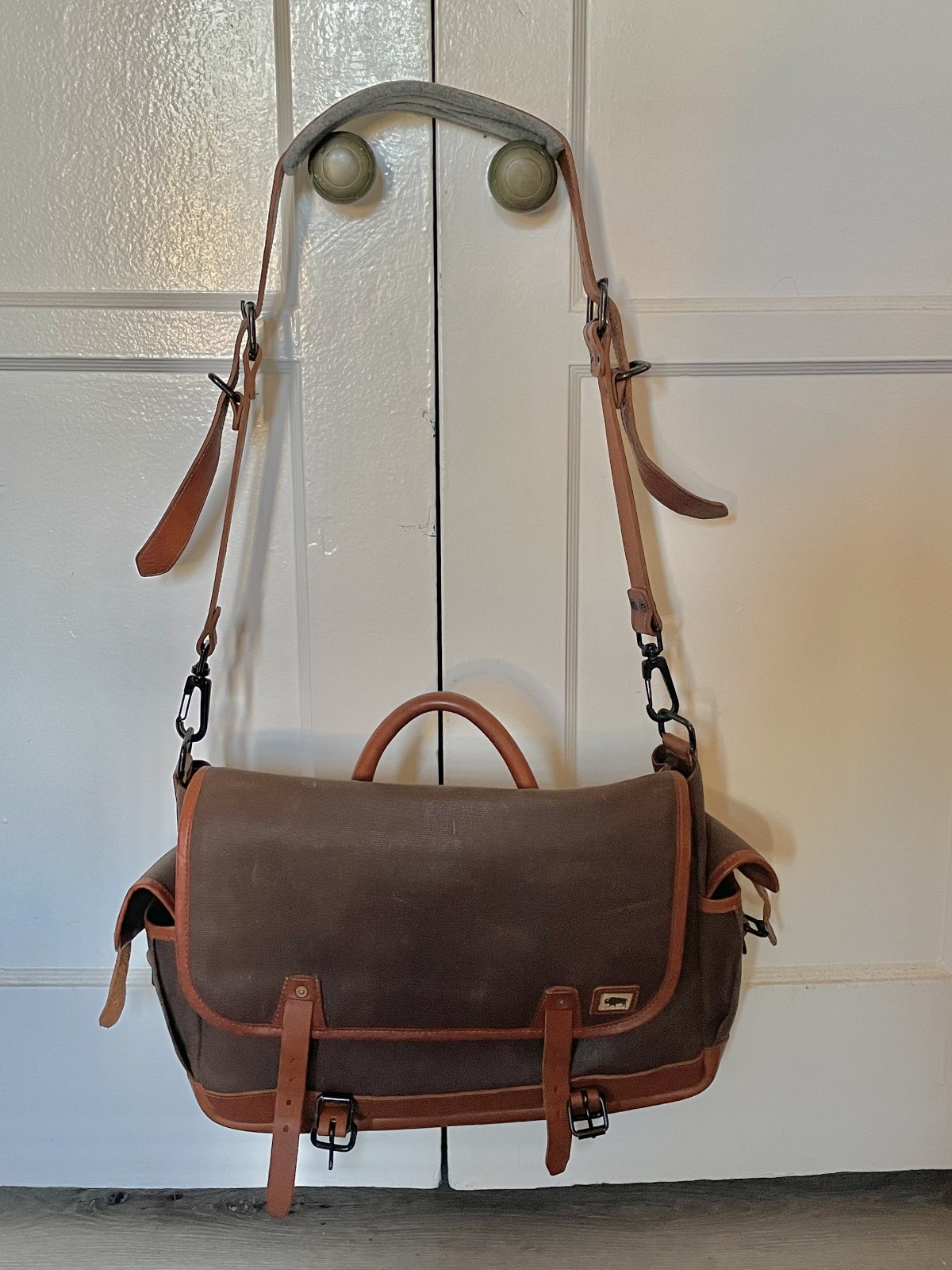 Buffalo Jackson Messenger Bag – Brown Canvas and Leather