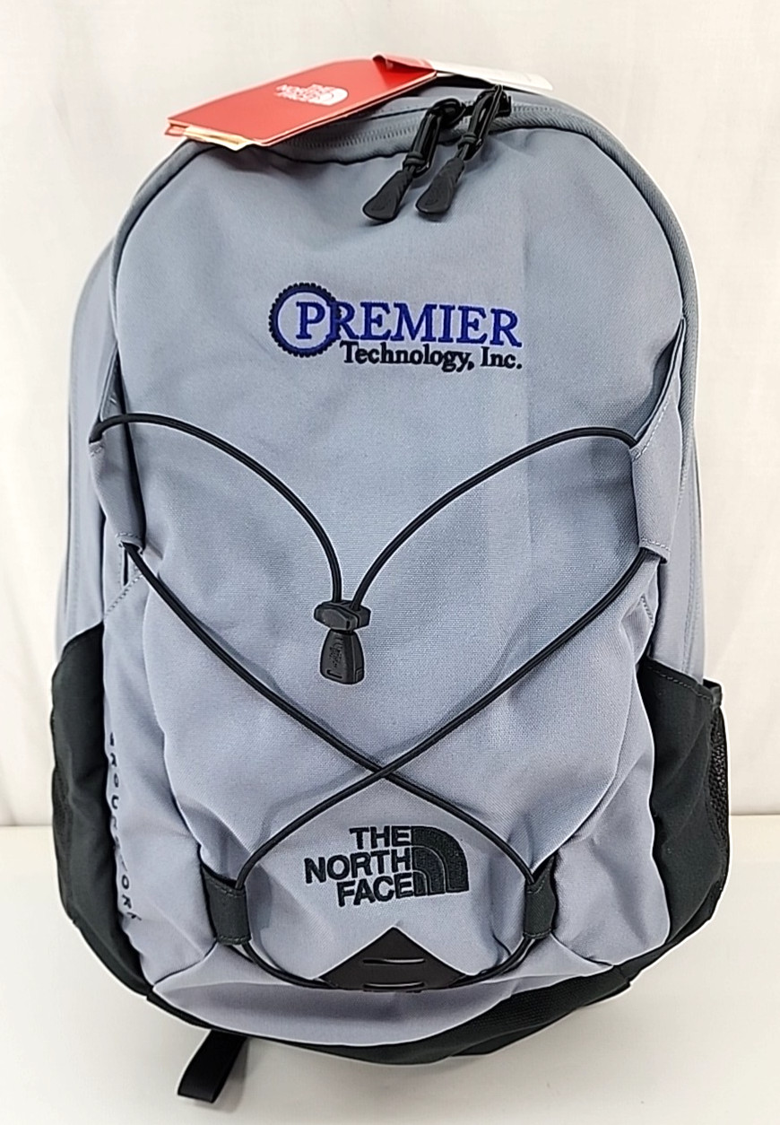 NEW The North Face Groundwork Backpack Gray Padded Embroidered Corporate Logo