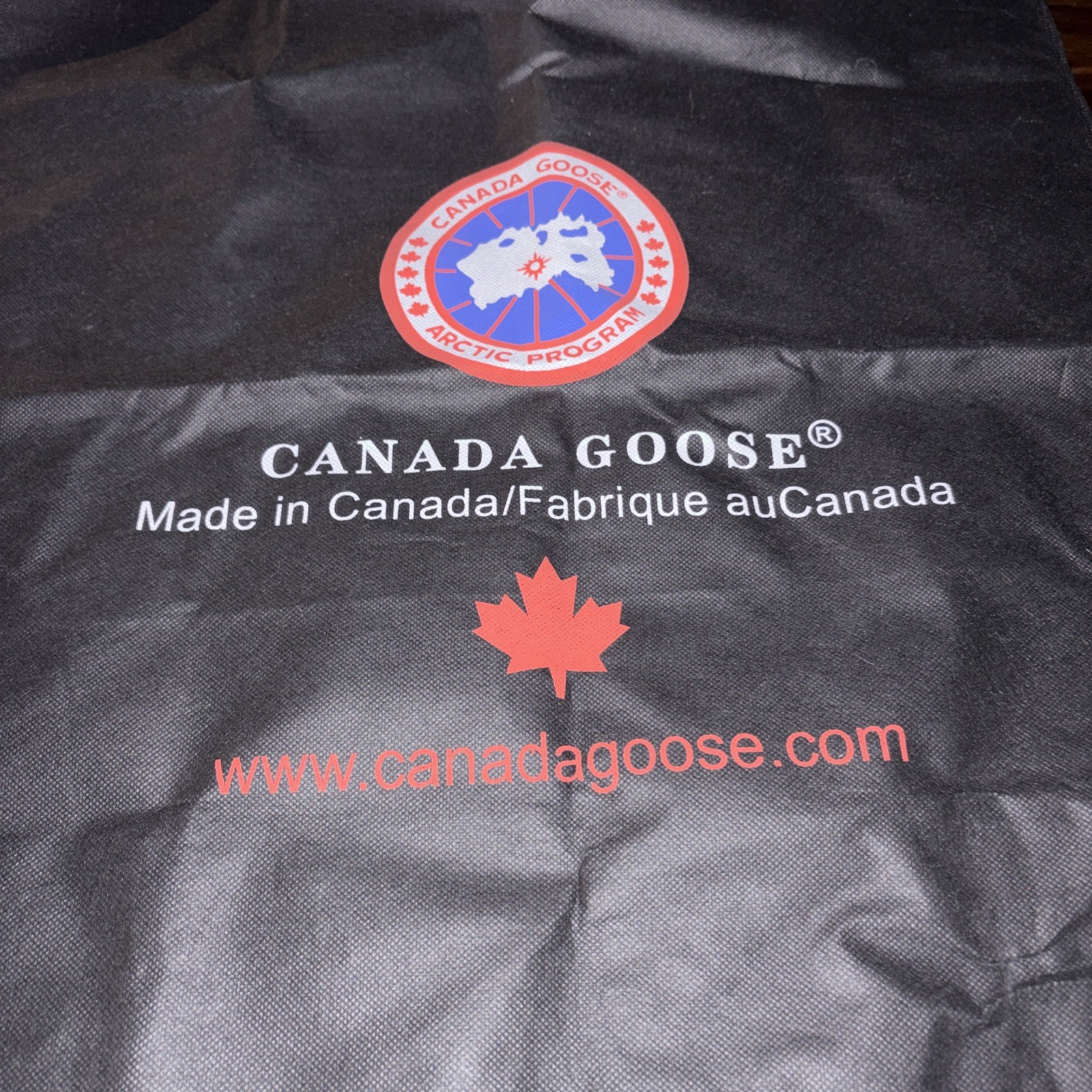 Canada Goose Large Plastic Zip Dust Bag 20″ x 26″ Old Logo