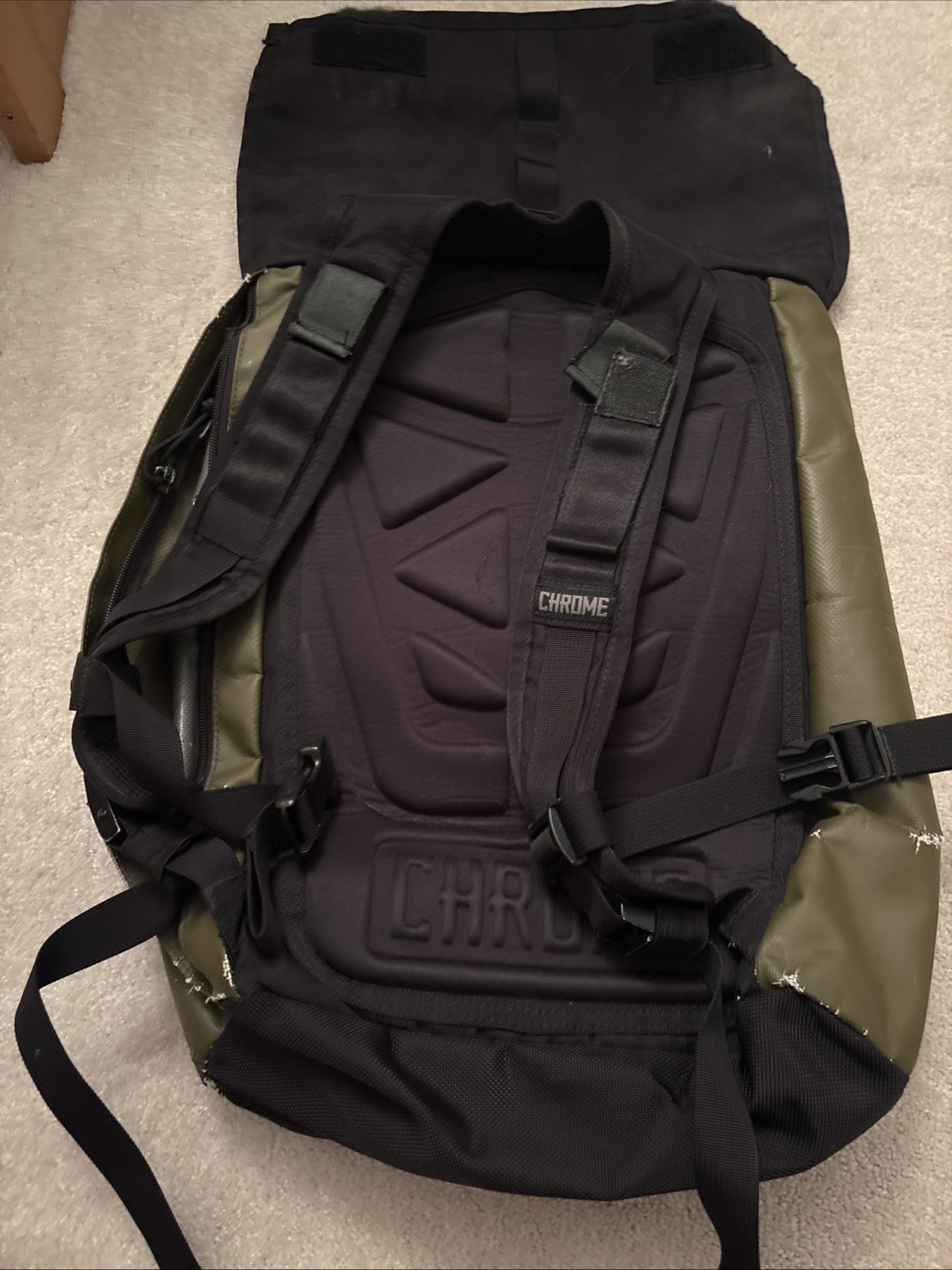 READ Chrome Assault Series Green Olive Water Resistant Rolltop Backpack