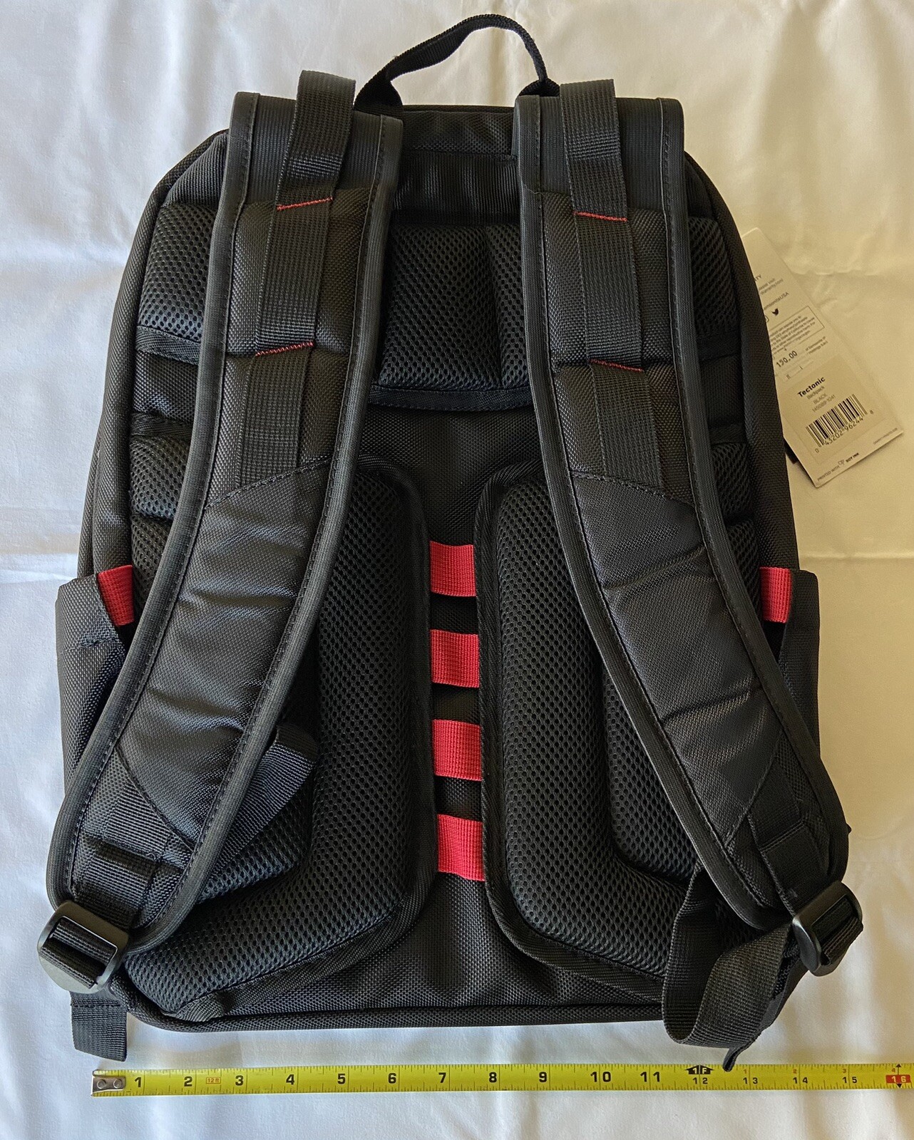 Samsonite Tectonic PFT 17.3” Laptop Tablet Backpack Black/Red 4 Zip Pockets
