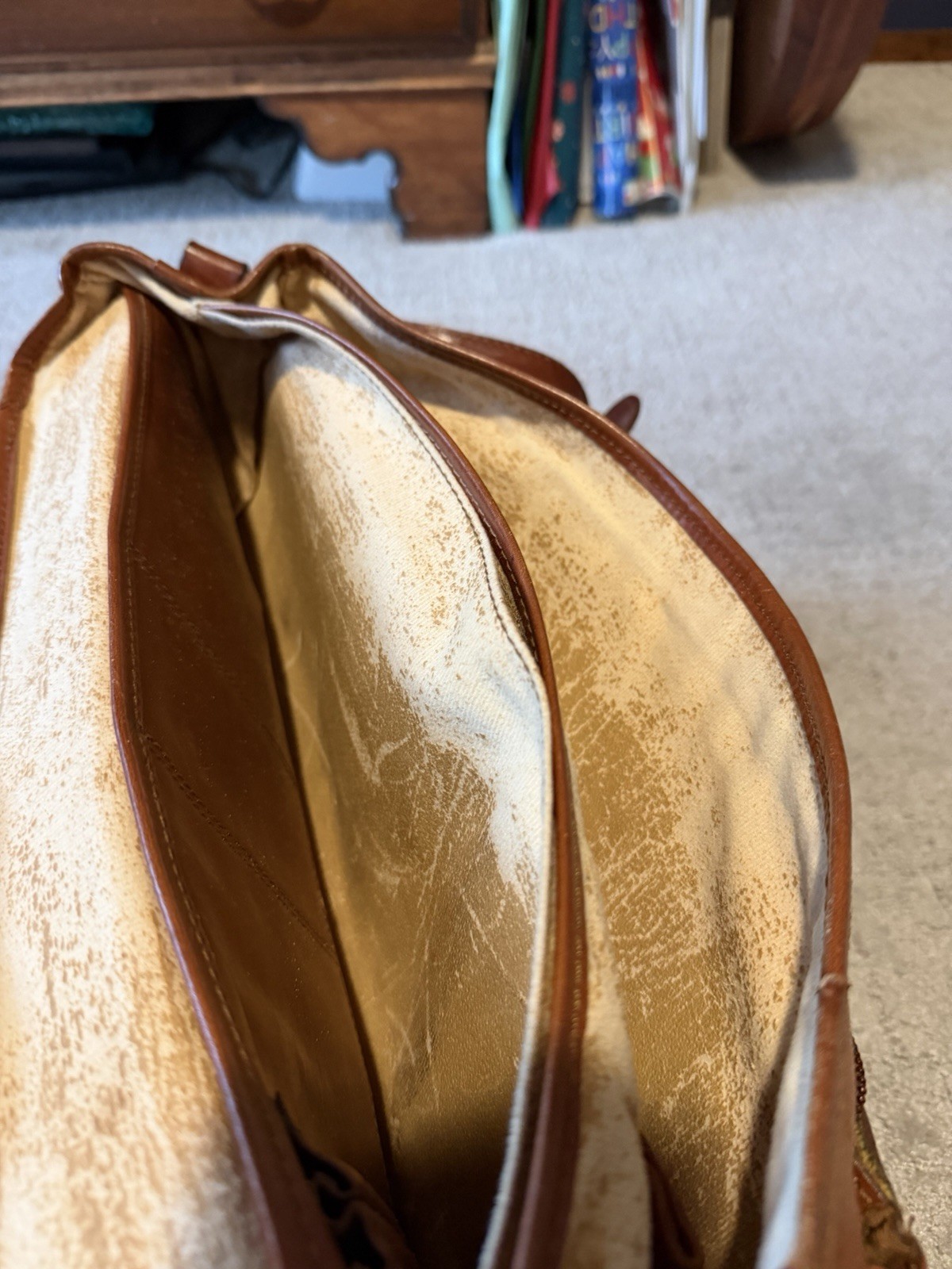 Vintage T Anthony Soft Leather Briefcase – Cognac Brown Italian Leather — READ