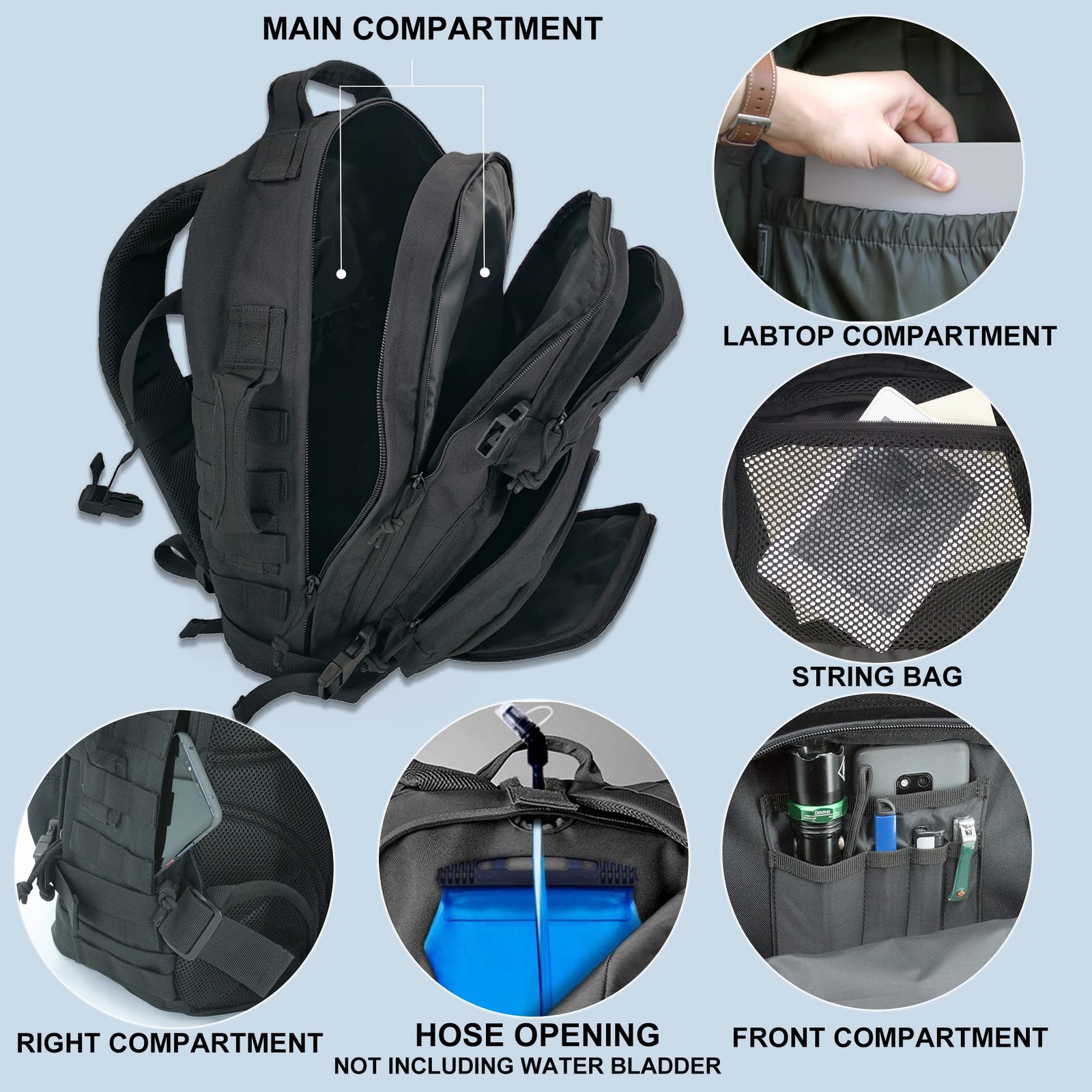 3-Day Tactical Backpack – Classic Style, Durable 600D Oxford Fabric, Fully Fu…
