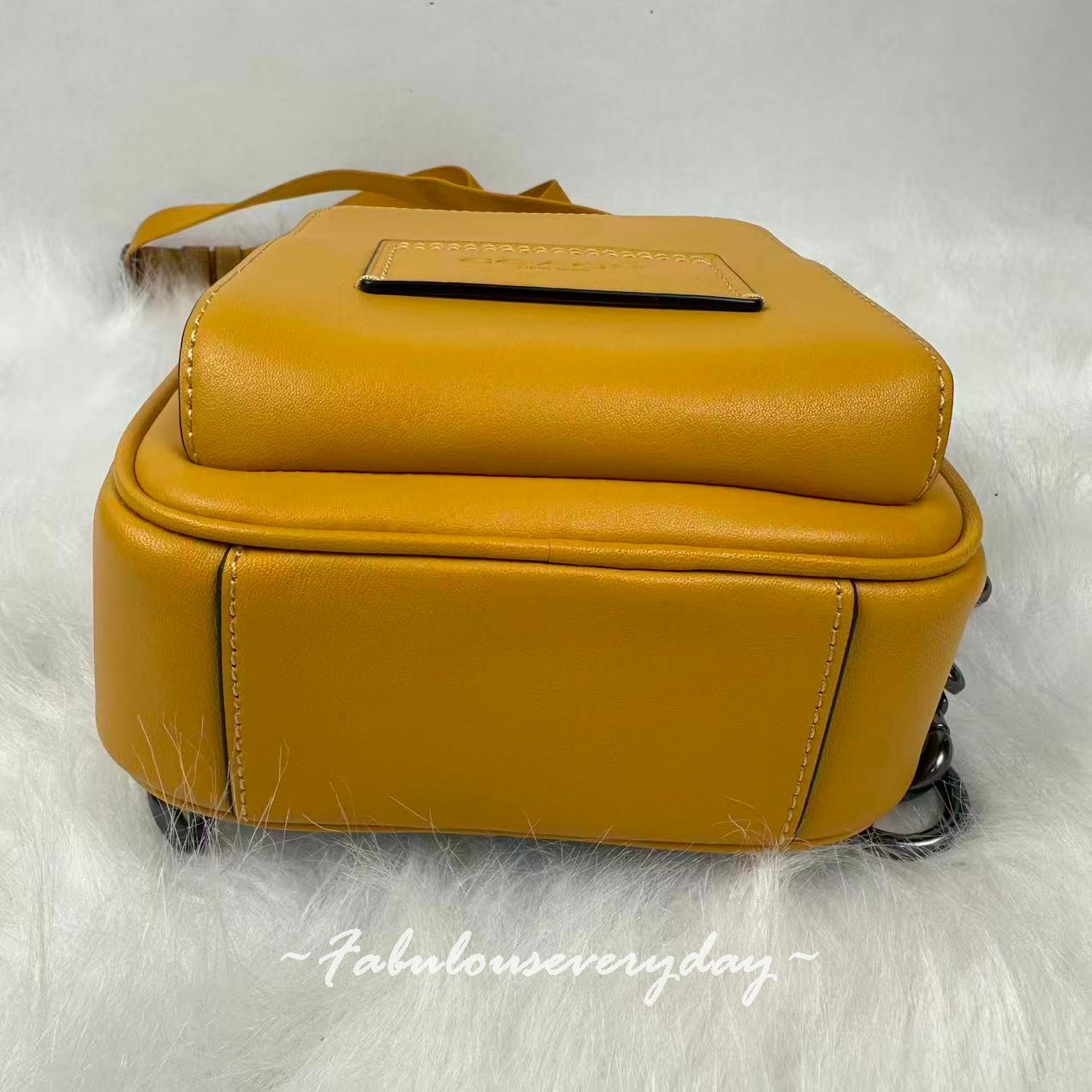 Coach Men Racer Sling Pack Crossbody In Leather/Silver/Buttercup CX071 NWT