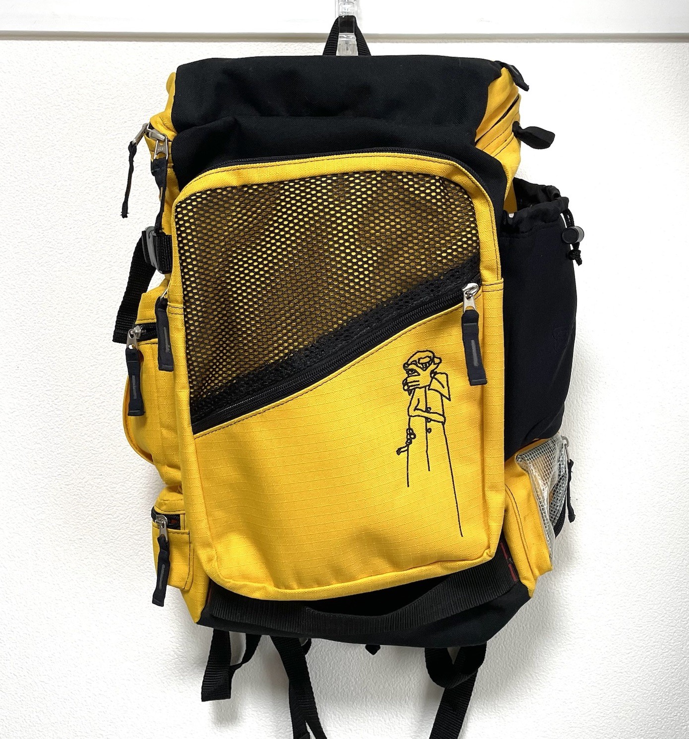 Vintage 1998 Burton Snowboards Backpack Bag Multi Pockets Yellow Nylon Skate 90s
