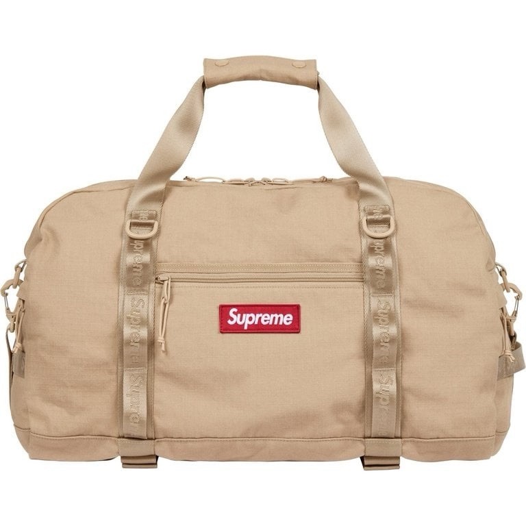 Supreme Duffle Bag SS26 Box Logo Tan Cordura Cotton Blend Ripstop NWT