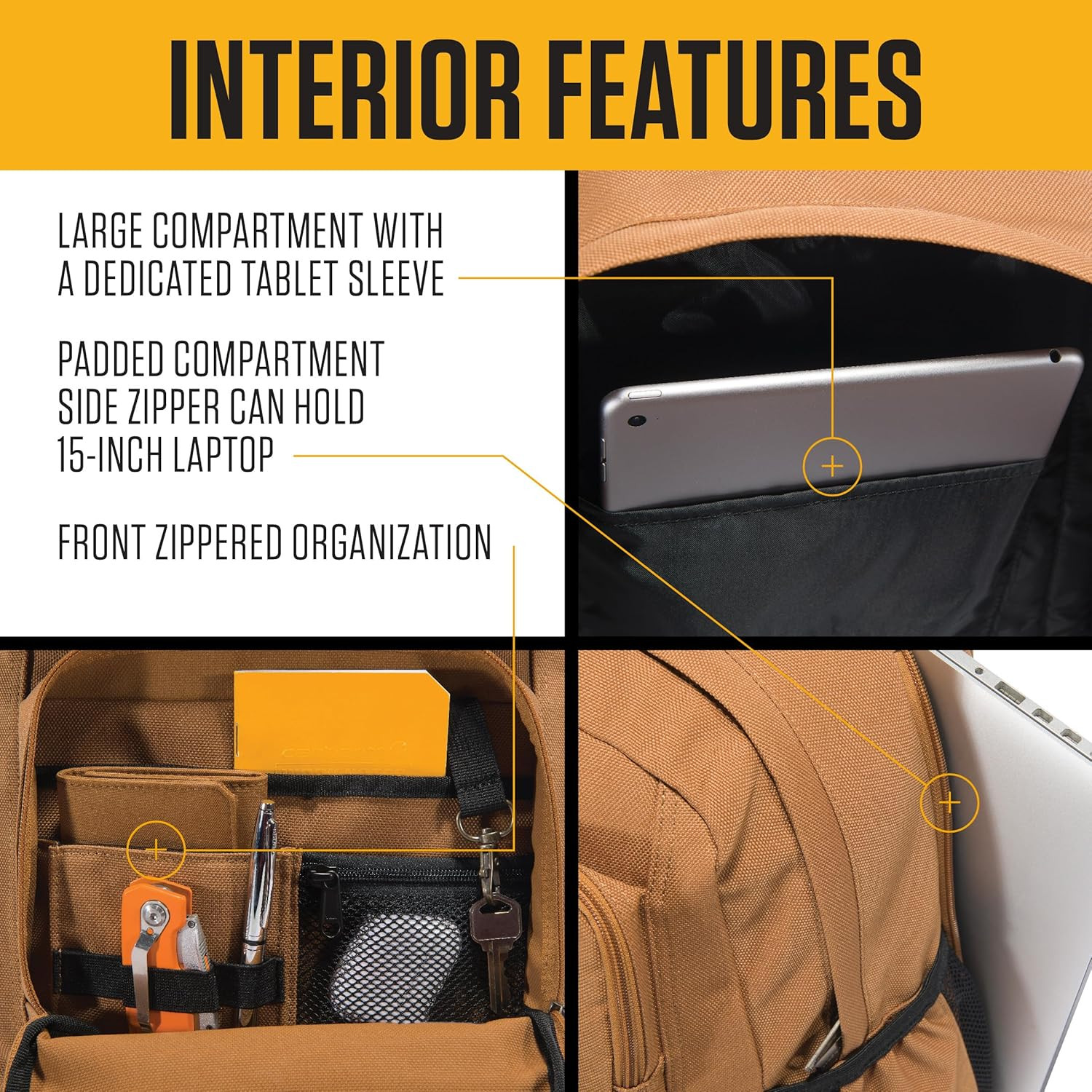 28L Dual-Compartment Backpack, Durable Pack with Laptop Sleeve and Duravax Abras