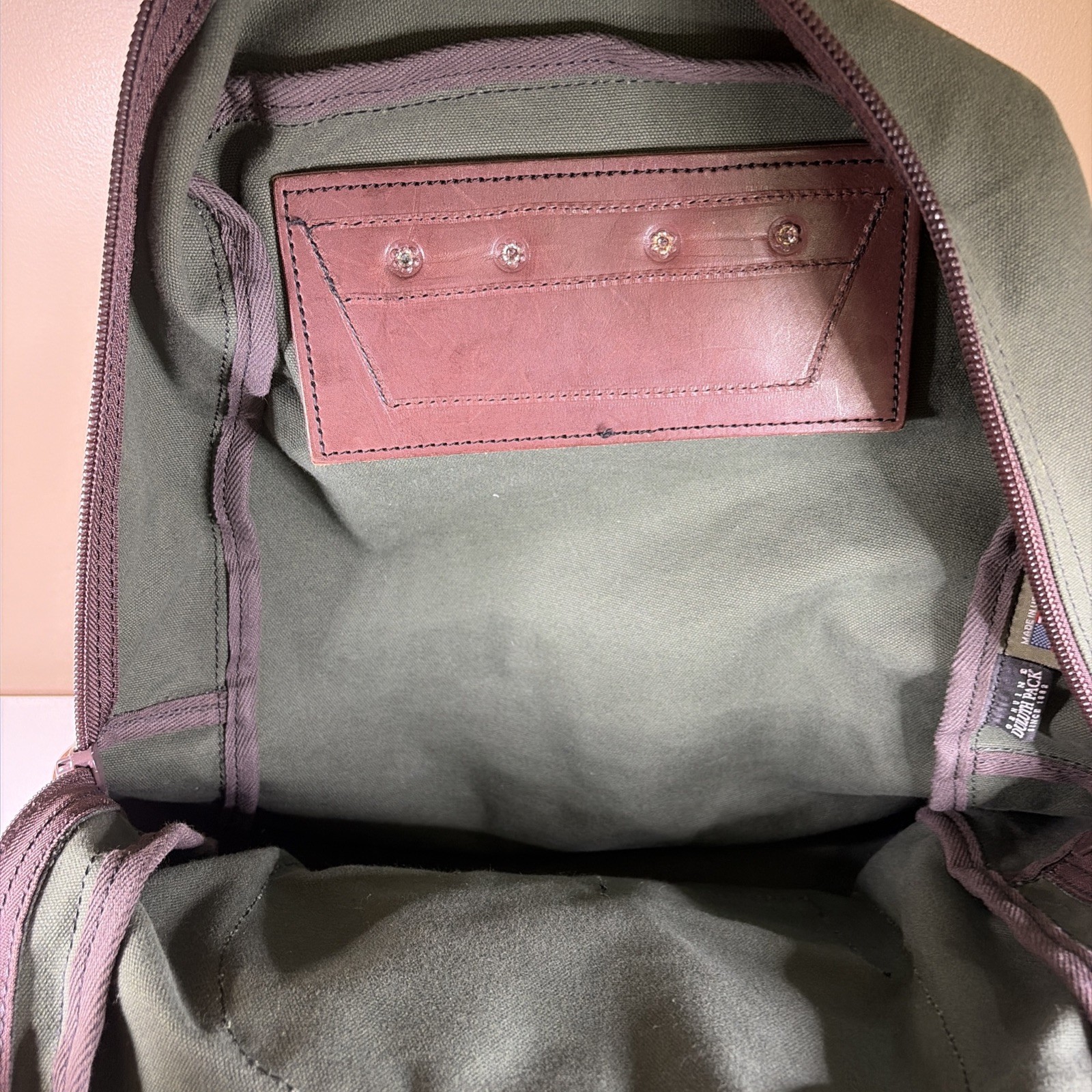 DULUTH PACK Large Standard BACKPACK Green w/ Brown Leather