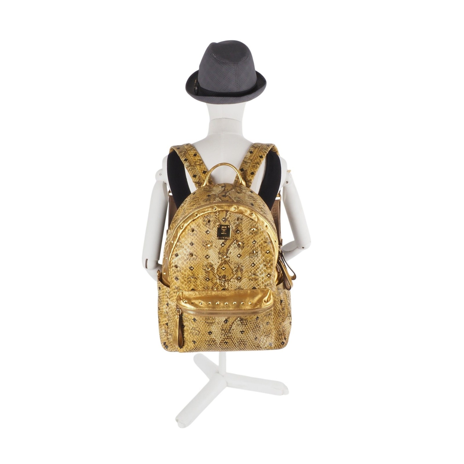 MCM Backpack Stark Large Limited Edition Snakeskin Print Gold Studded OP: €1240
