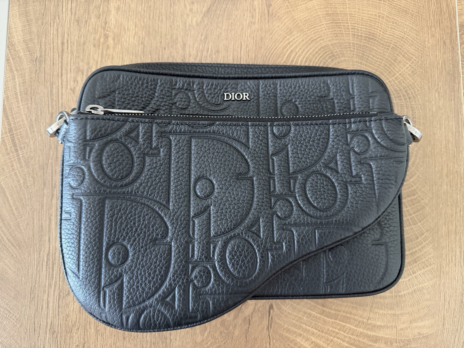 DIOR Saddle Pouch Black Dior Gravity Leather and Black Grained Calfskin
