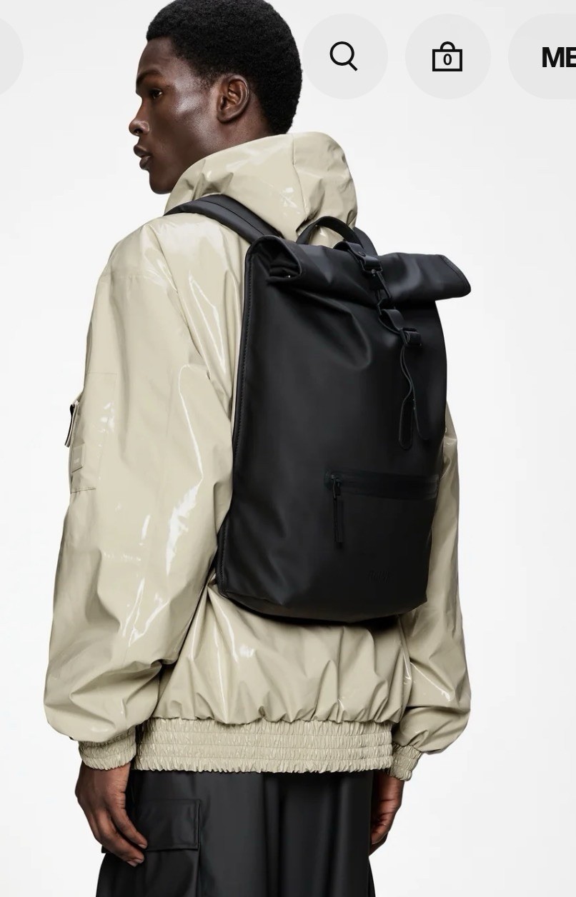 Rains Rolltop Rucksack Backpack Black NWT FREE SHIPPING