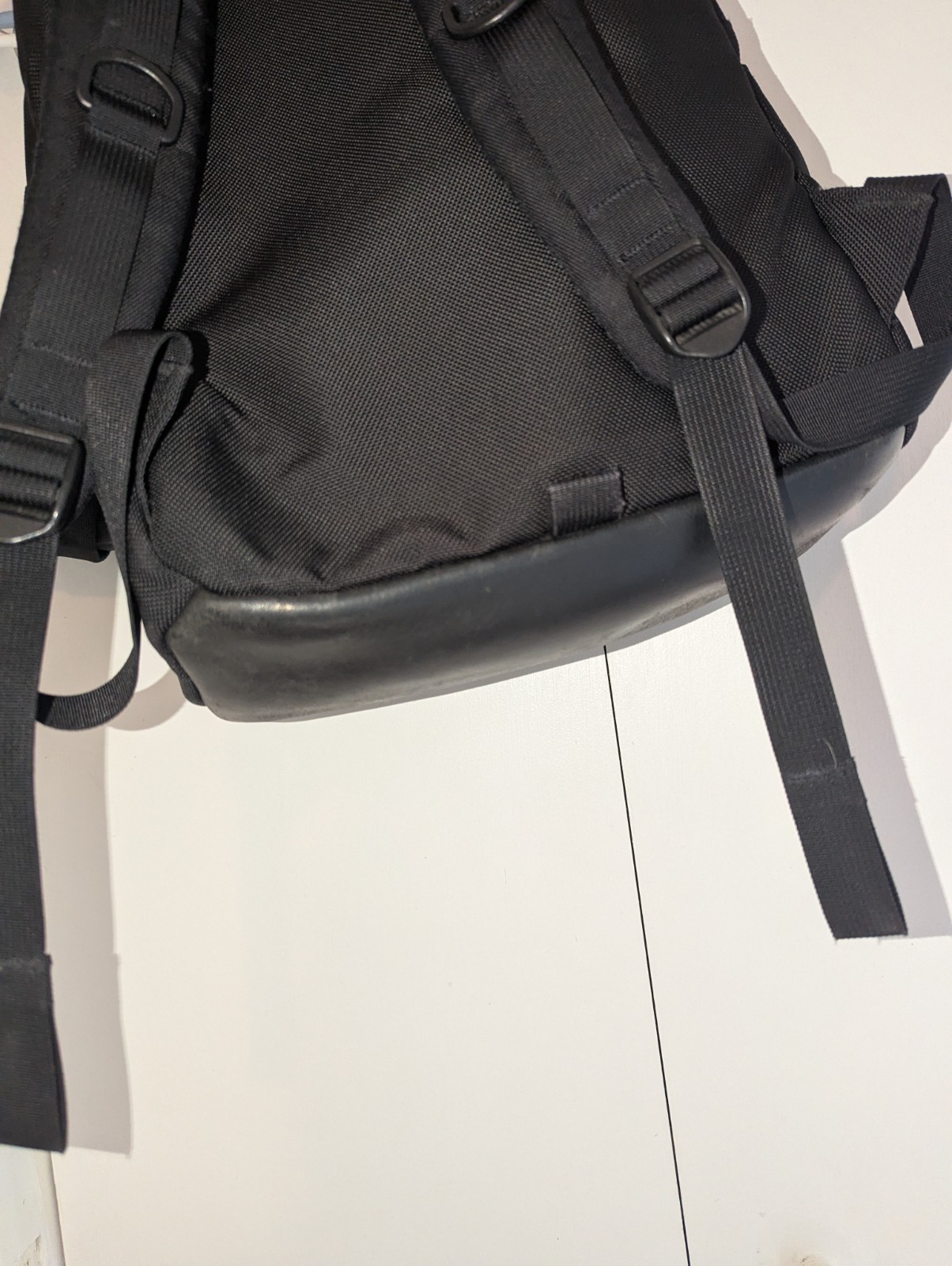 Topo Designs Daypack Ballistic Black Leather 20L Cordura Made In USA