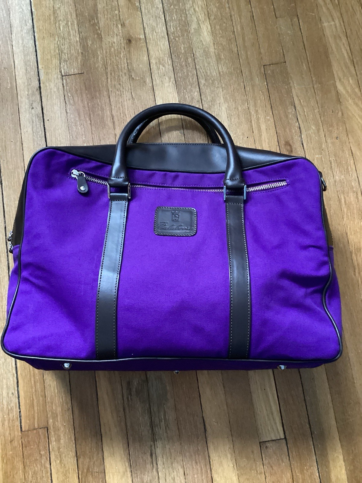 Calabrese 1924 Purple 16 x 11 in Leather / Canvas Doctor Bag / Luggage,Italy