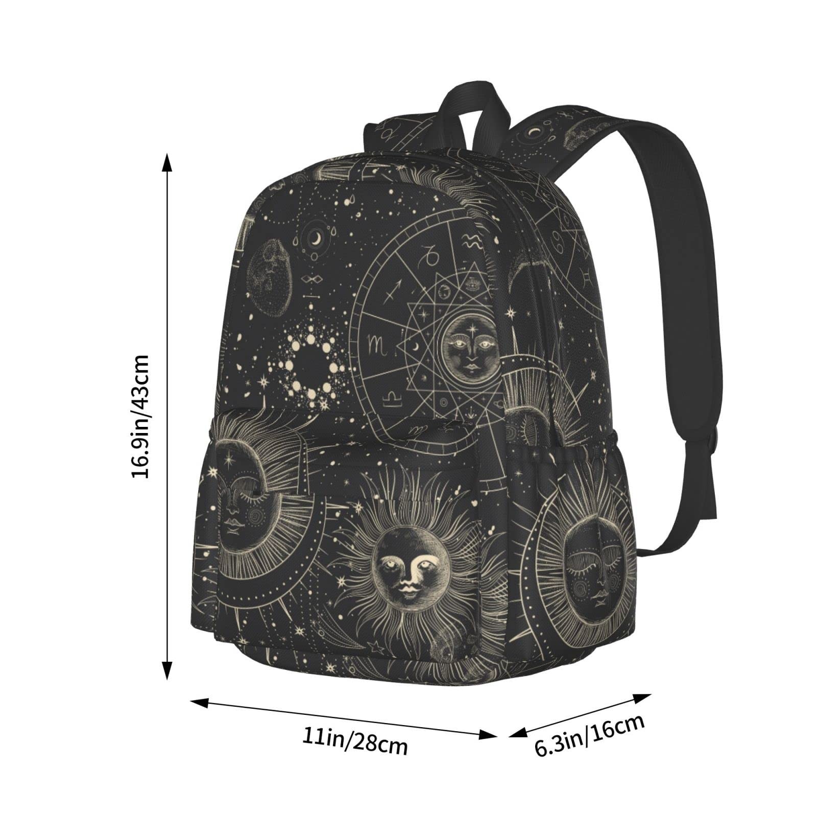 Sun Moon Backpack Laptop Multipurpose Daypack Casual Men Women Travel Hiking