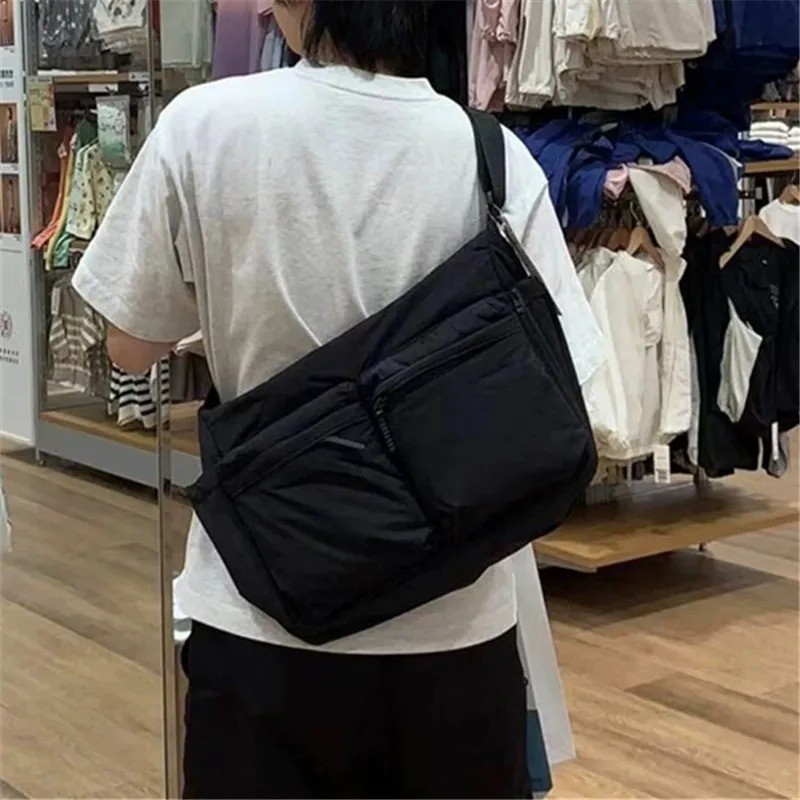 Multi Pocket Messenger Bag Men Women Shoulder Crossbody Travel Style Casual Bag