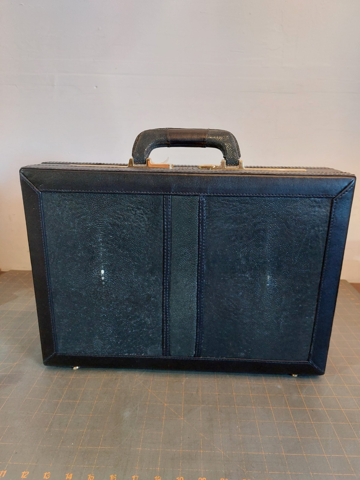 Vintage Briefcase Lee Sands Stingray Skin Lockable Black