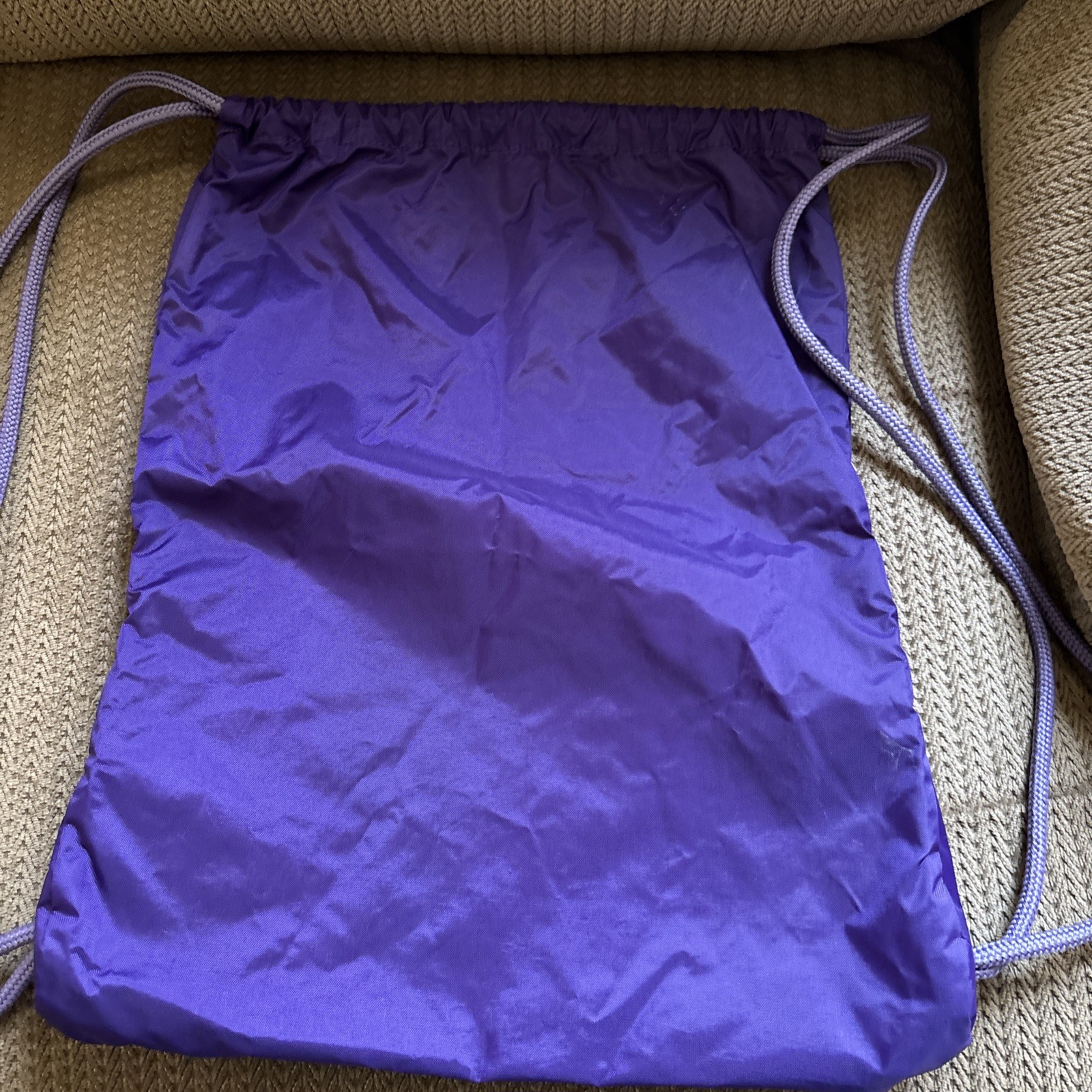 Nike Lightweight Drawstring Bag Purple Gray Black Gymsack Nylon