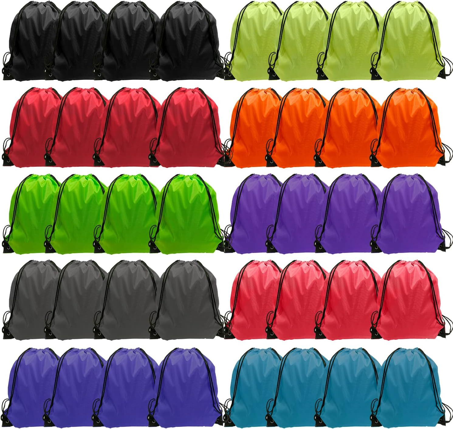 Drawstring Bags Bulk 40 Pack, Drawstring Backpack Cinch Bags for Kids & Adults,