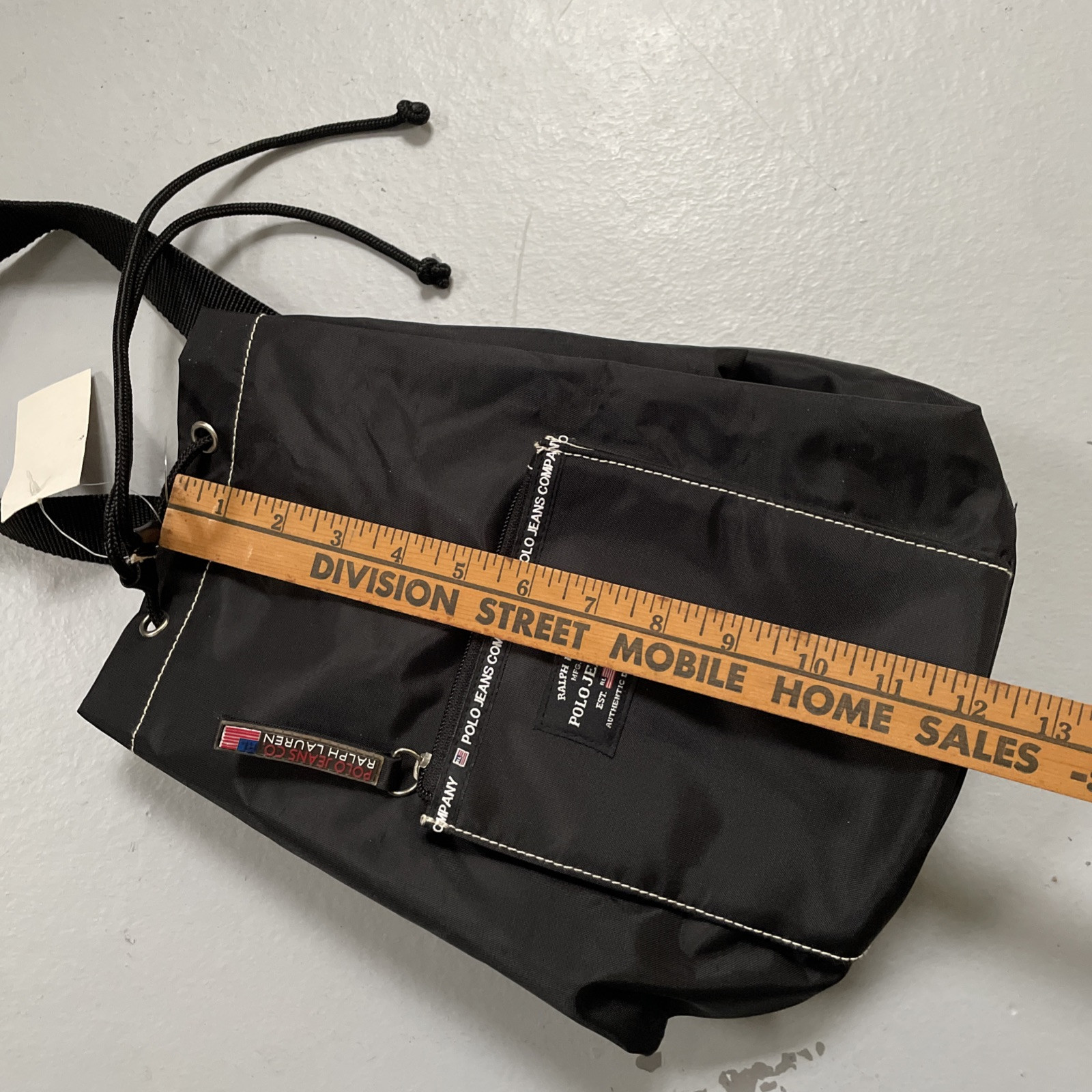 Vintage 1990s Polo Jeans Co Ralph Lauren Sling Shoulder Bag Travel Black NWT
