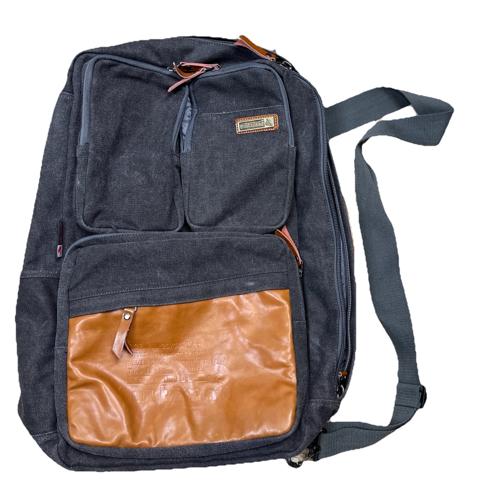 Witzman Backpack Recreational Vogue Bag Briefcase Luggage Laptop Canvas Leather