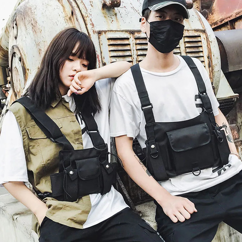 Functional Tactical Chest Bag For Men Fashion Bullet Hip Hop Vest Streetwear Bag