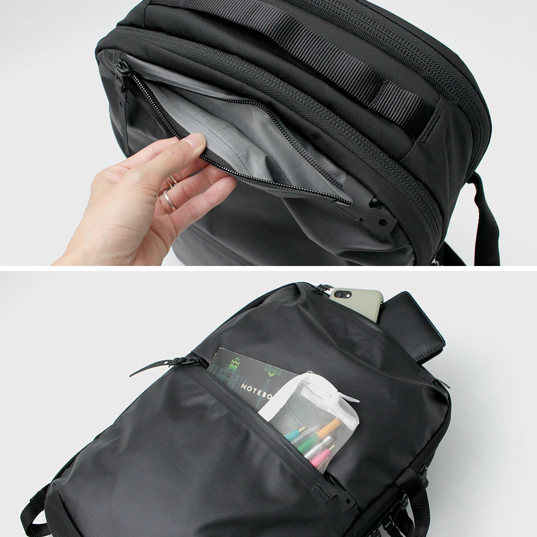 BLACK EMBER Rectangle 2-Way Pack Business Bag Backpack Men’s 23L 16-inch Nylon