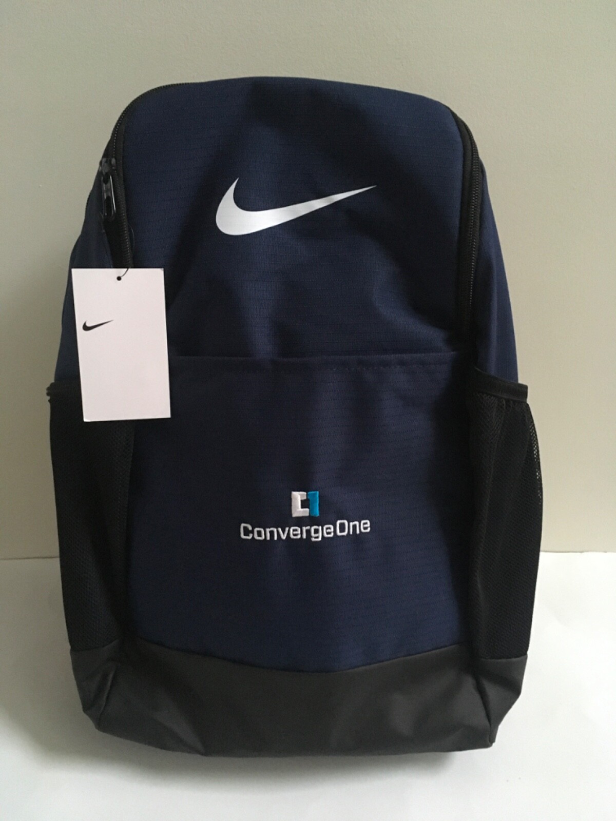 Nike Brasilia Training Backpack Travel Bag Midnight Navy Blue Black White NWT