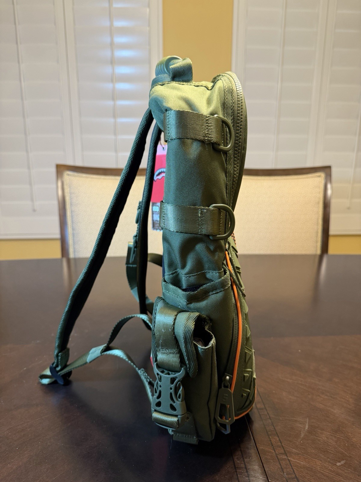 New Sprayground Special Ops Shark Squad Backpack Military Green Shark Mouth