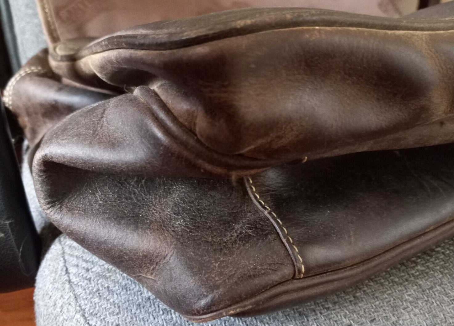 Leather Briefcase Bag Canyon Outback Brown Large Vintage India