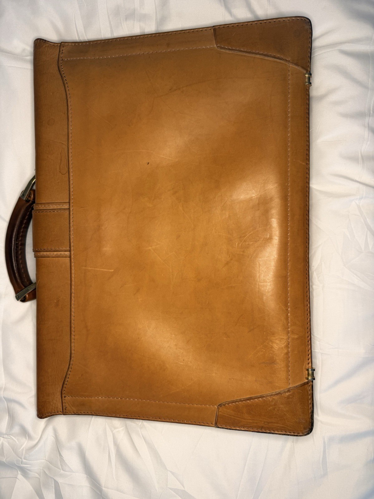 DP Men’s Brown Briefcase/Document Case Combination Lock Top Handle Inner Pockets