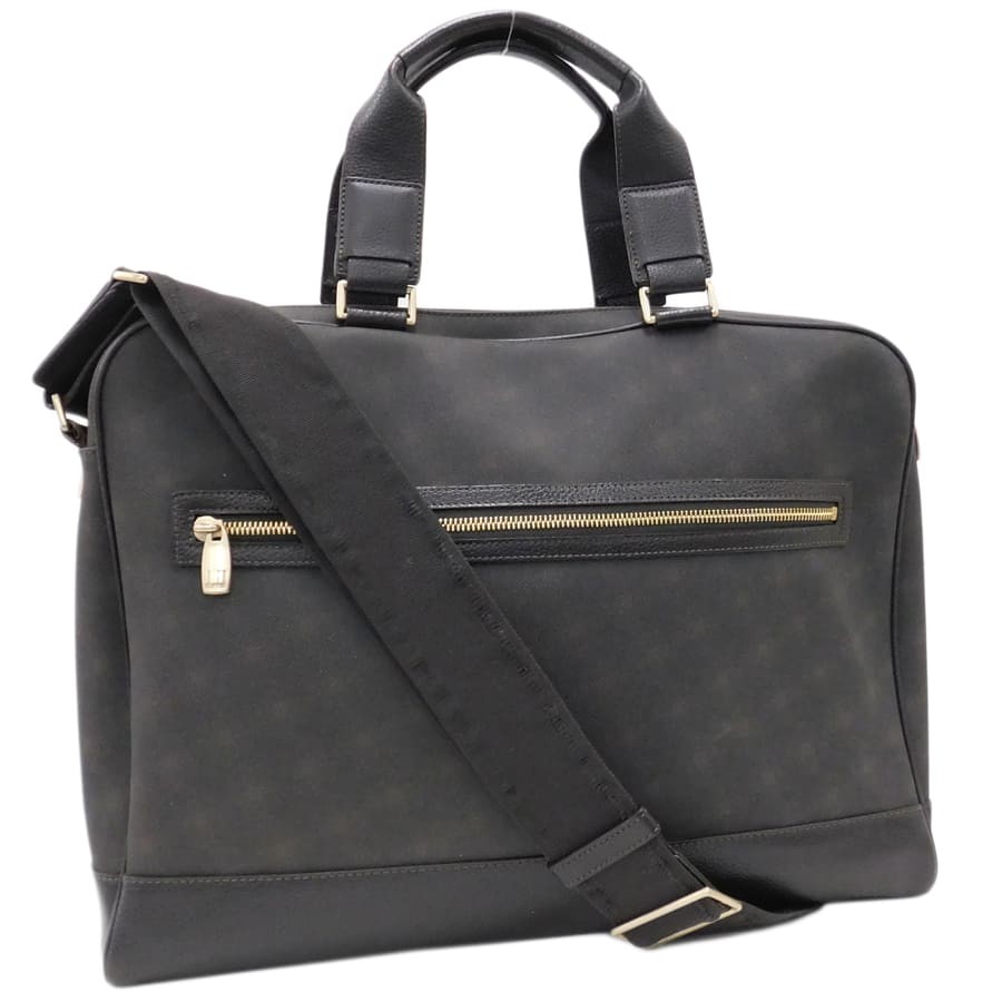 Dunhill Business Bag Document Case Shoulder Bag Brown PVC Leather Men’s W28cm