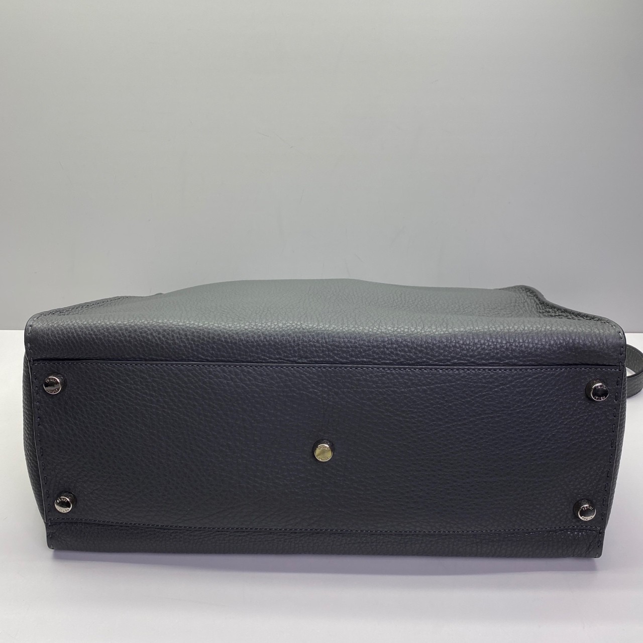 Fendi Pre-Owned Authentic Peekaboo Briefcase Crossbody Grey Blue 42x35x18cm