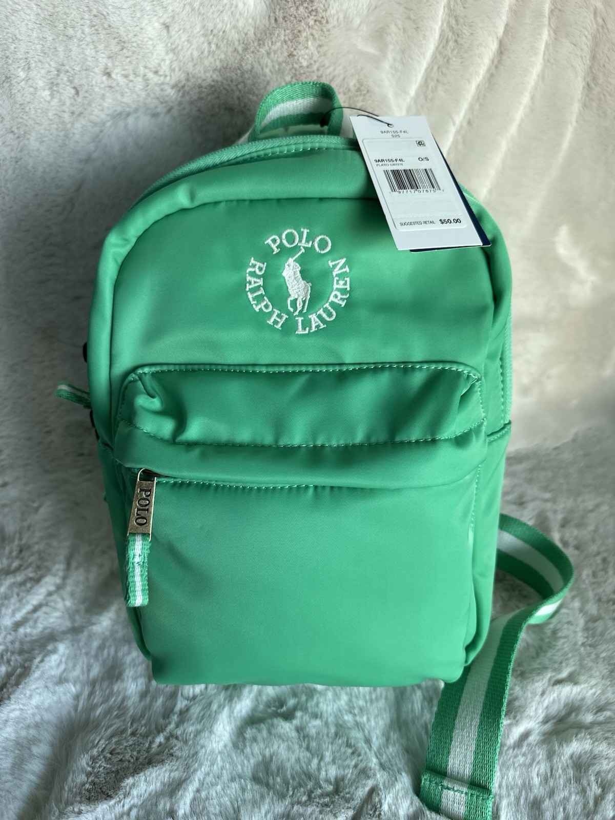Polo Ralph Lauren Green Crossbody Bag Adjustable Strap Zipper Casual