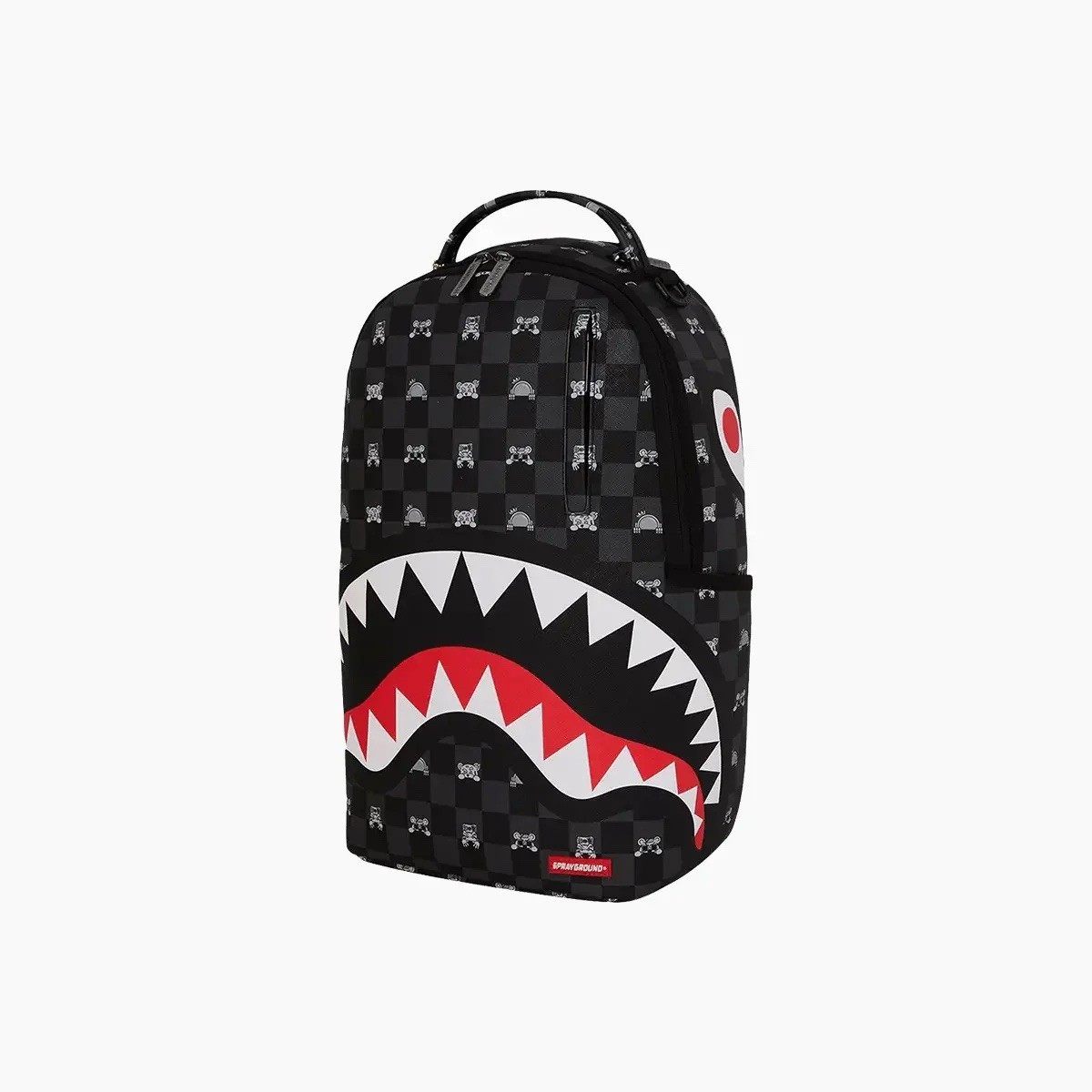 SPRAYGROUND LIMITED EDITION BACKPACK GREY PEEKING CHARACTER CHECK BLACK NEW 2026