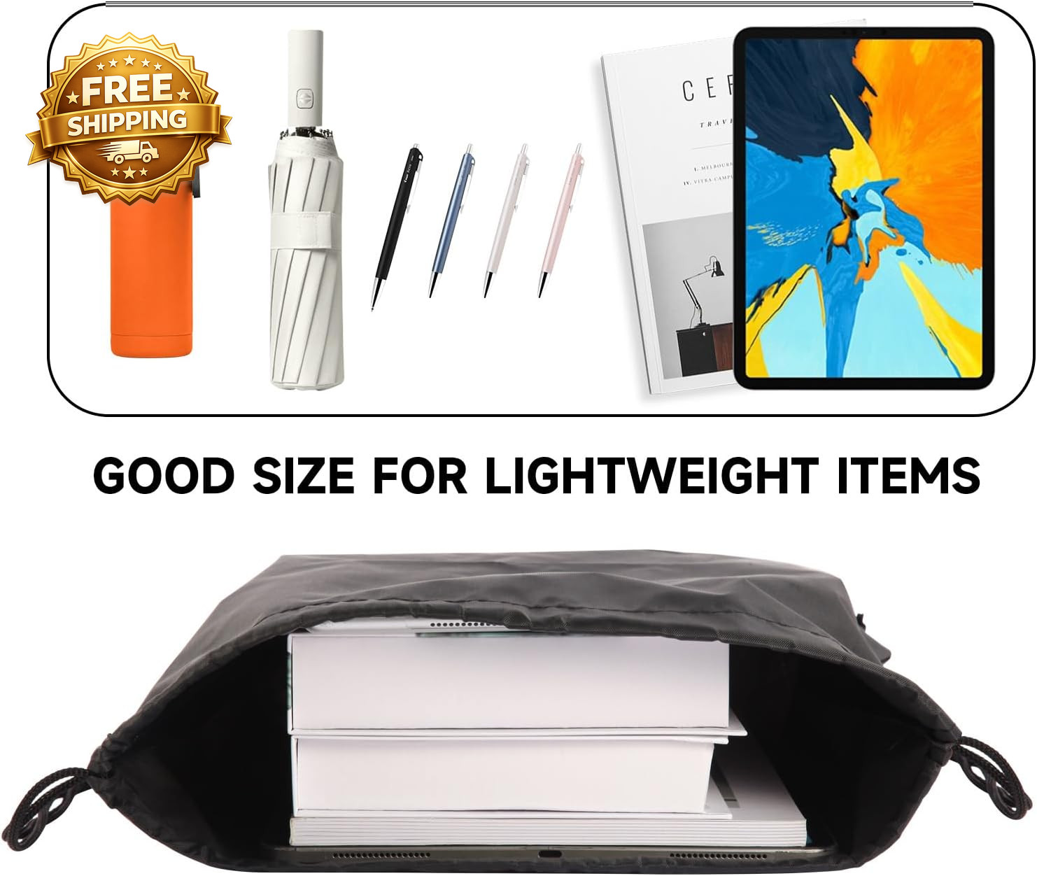 6Pcs Black Drawstring Backpacks Bulk String Bag Cinch Sack Pack Storage Knapsack