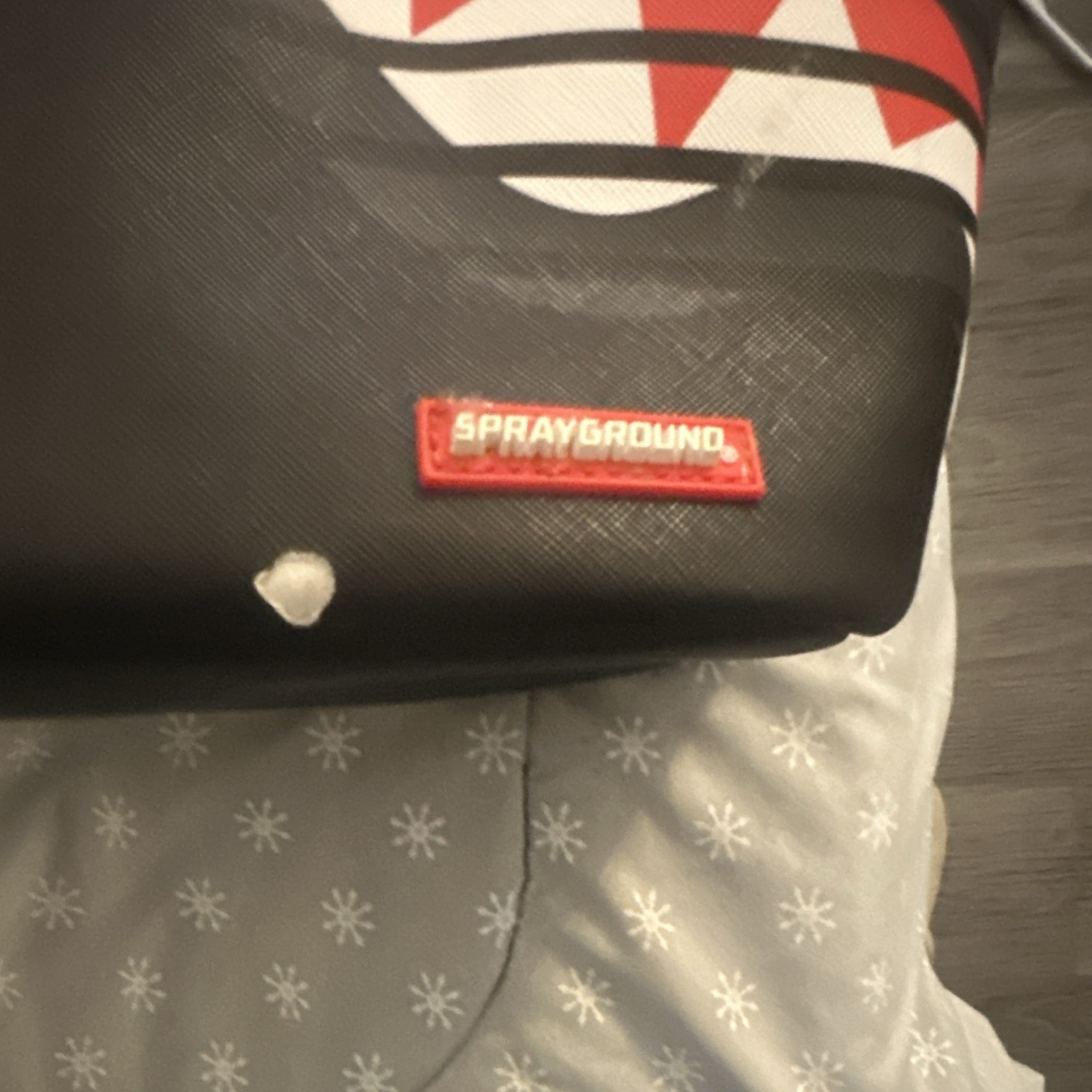 Sprayground Shark Mouth Backpack Large Black Red White Gray Zipper Custom